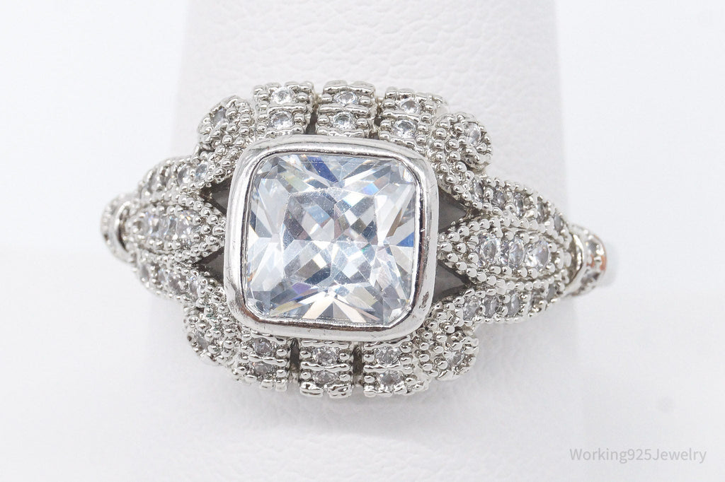 Vintage White Topaz Sterling Silver Plated Ring - Size 9 | Jewelry > Rings | Wiccan Center