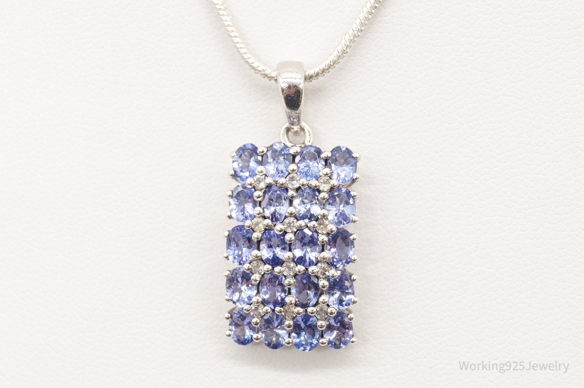 Vintage Designer TGGC Iolite Cubic Zirconia Sterling Silver Necklace | Jewelry > Necklaces > Pendants | Wiccan Center