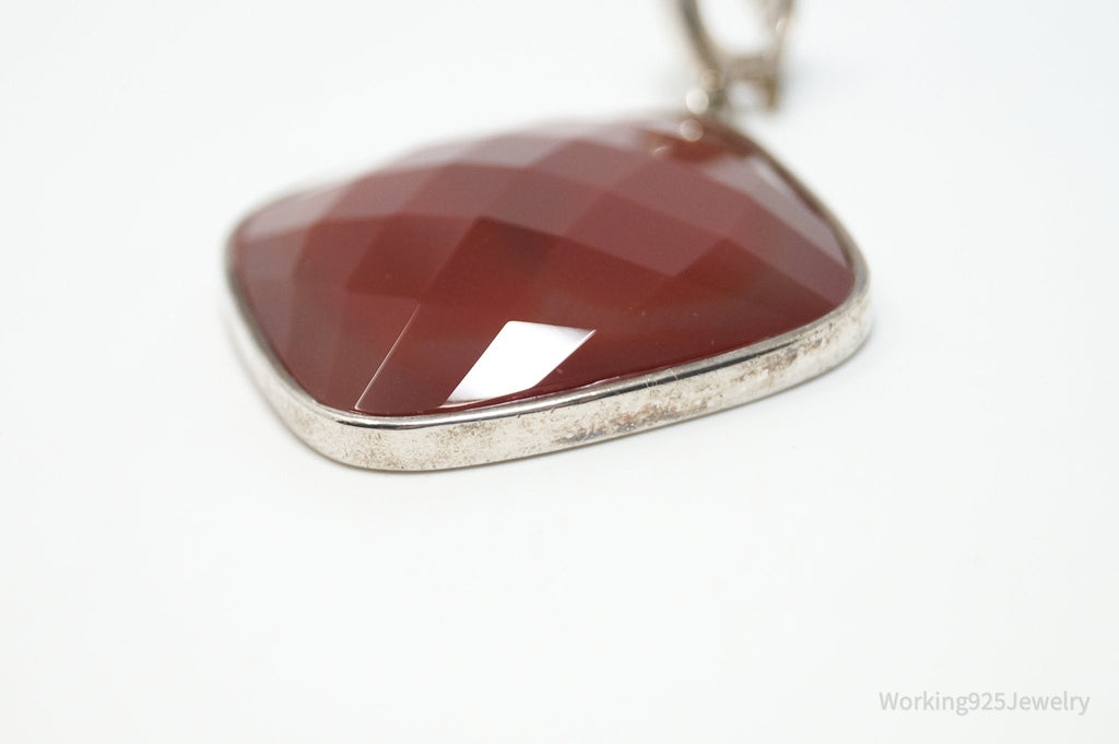 Vintage Designer Whitney Kelly Large Carnelian Sterling Silver Necklace Pendant | Jewelry > Necklaces > Pendants | Wiccan Center