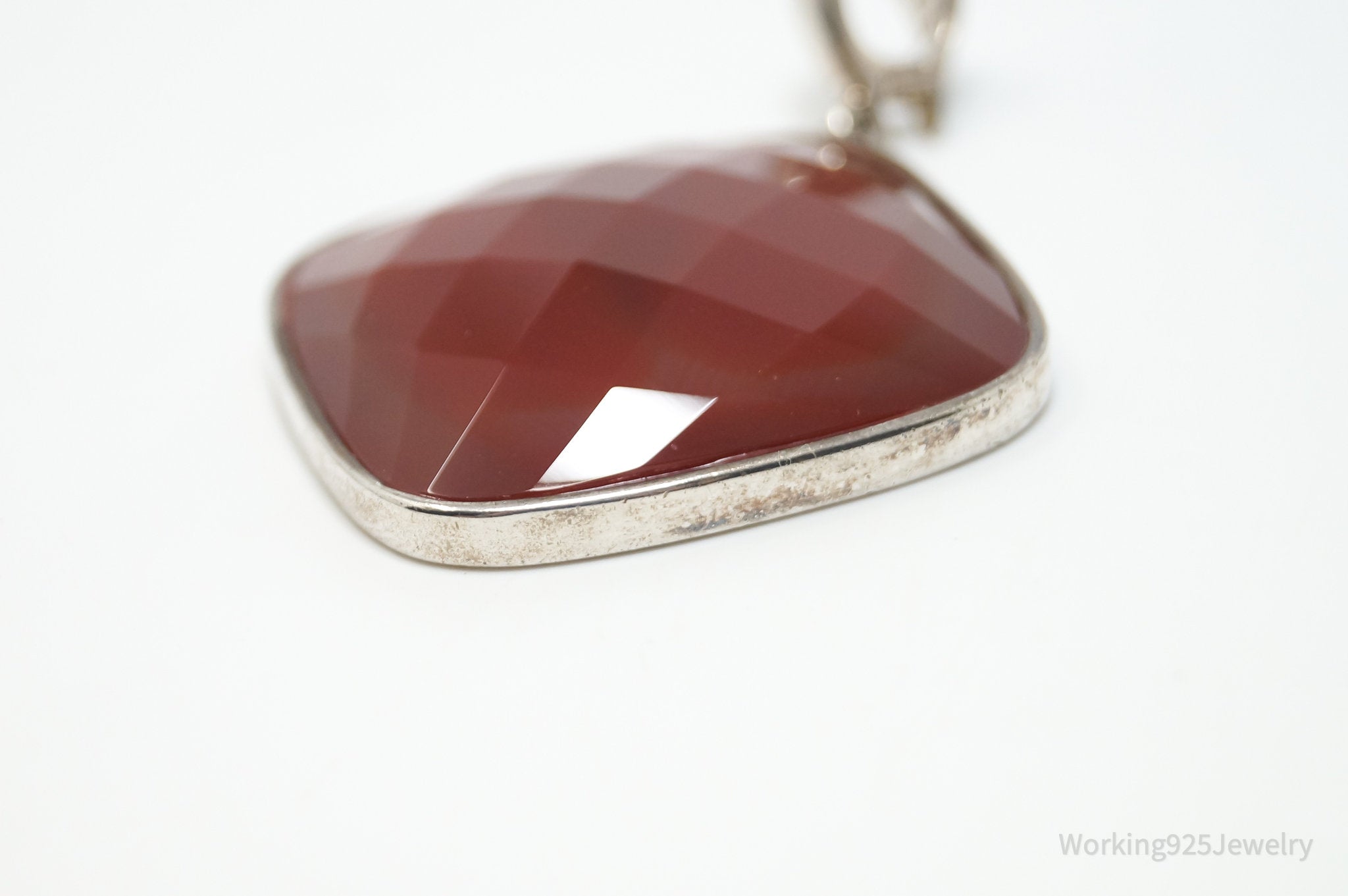 Vintage Designer Whitney Kelly Large Carnelian Sterling Silver Necklace Pendant | Jewelry > Necklaces > Pendants | Wiccan Center