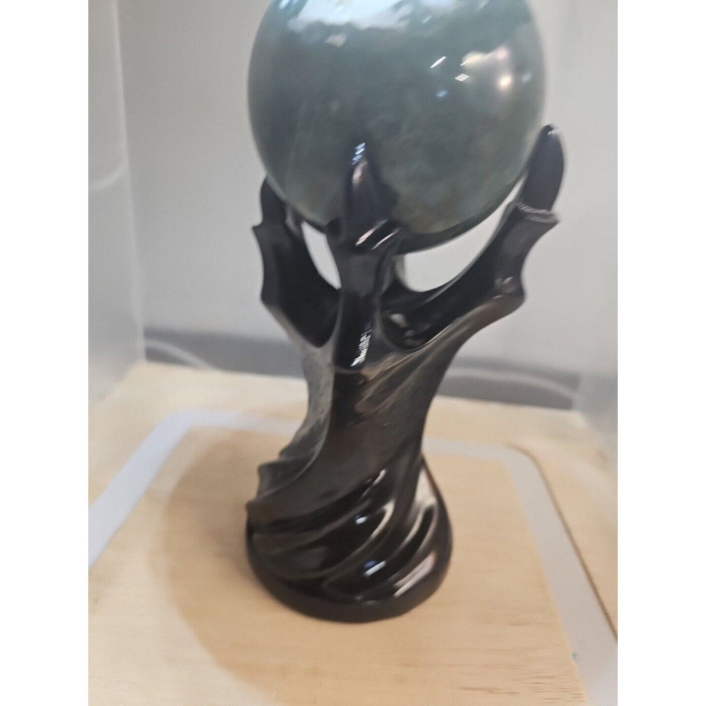 Water Grass Agate Sphere with Stand — 871g, Natural Polished Crystal Ball | CrystalCloud Company