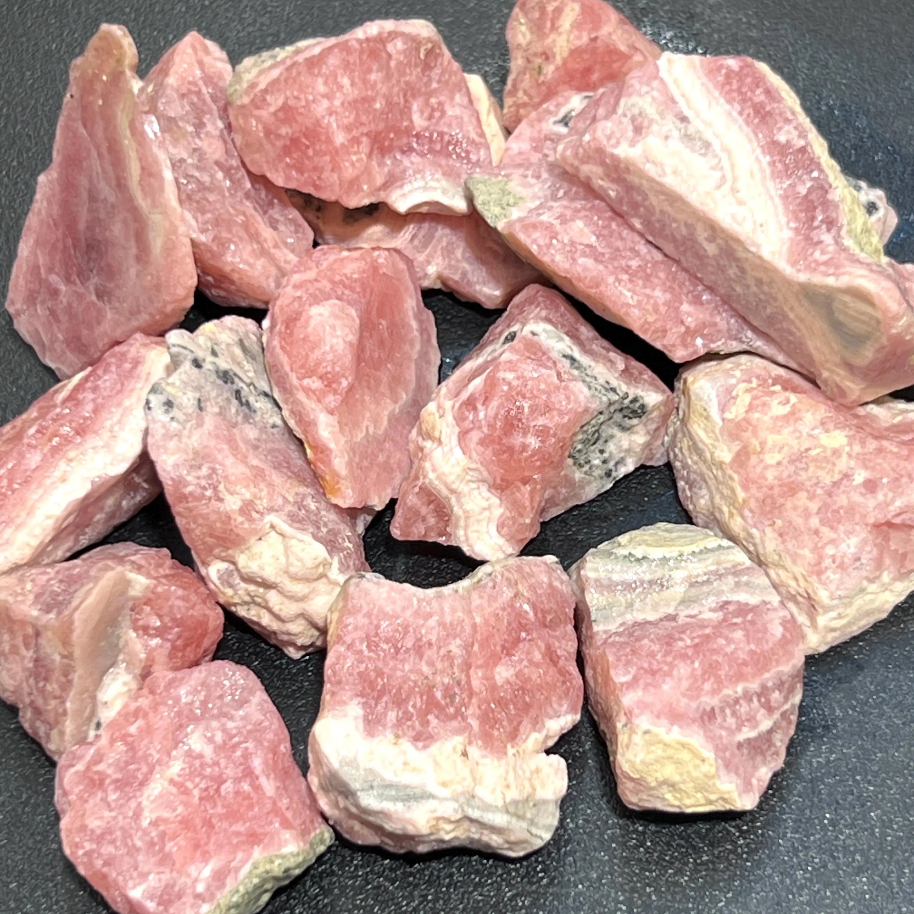 Pink Rhodochrosite Rough Raw (By The Piece Or Pound) Gemstone Supply Wholesale Lot | Home & Living > Home Decor > Home Accents > Rocks & Geodes | Wiccan Center