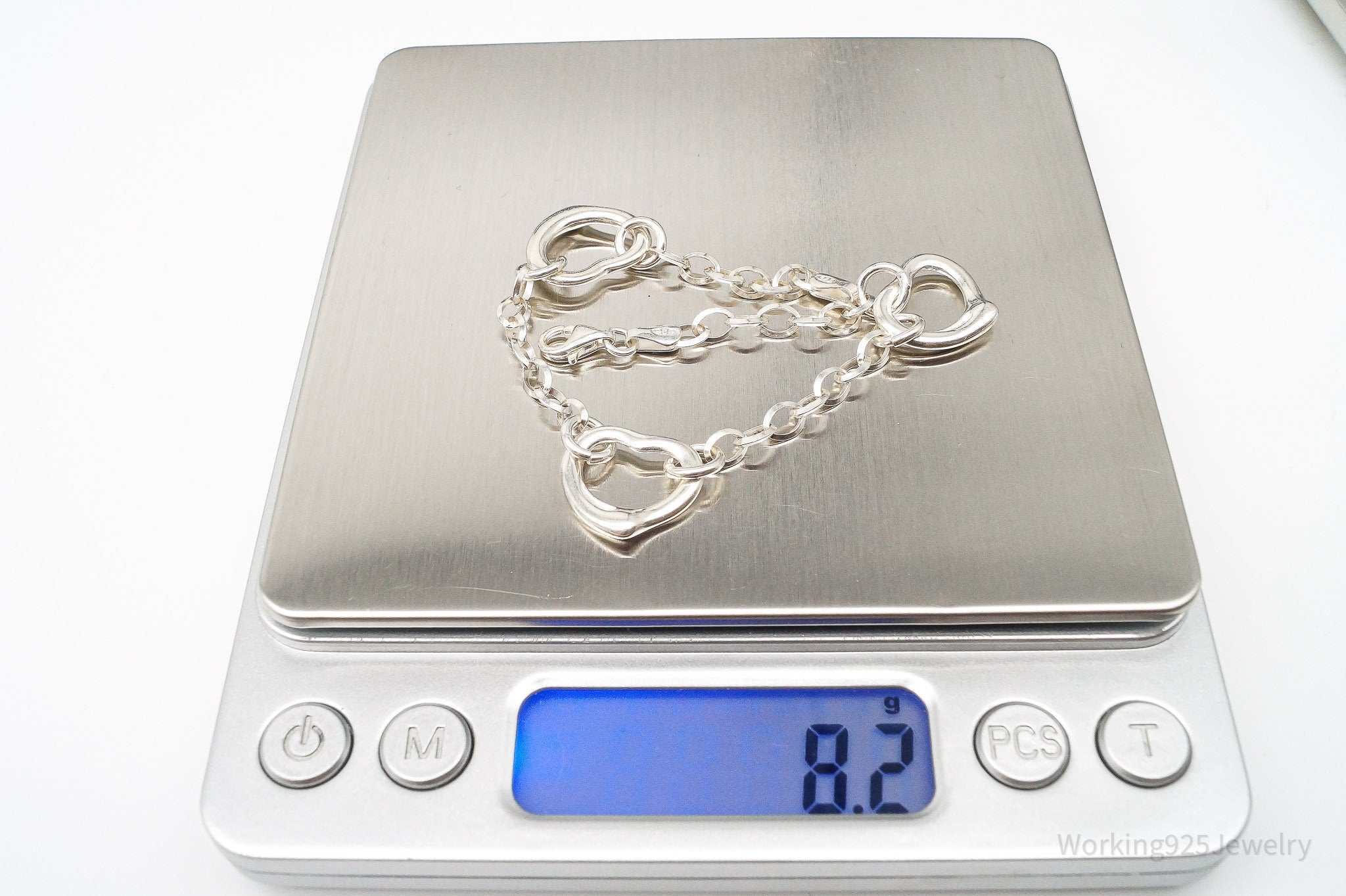 Vintage Italian Hearts Chain Link Sterling Silver Bracelet | Jewelry > Bracelets | Wiccan Center