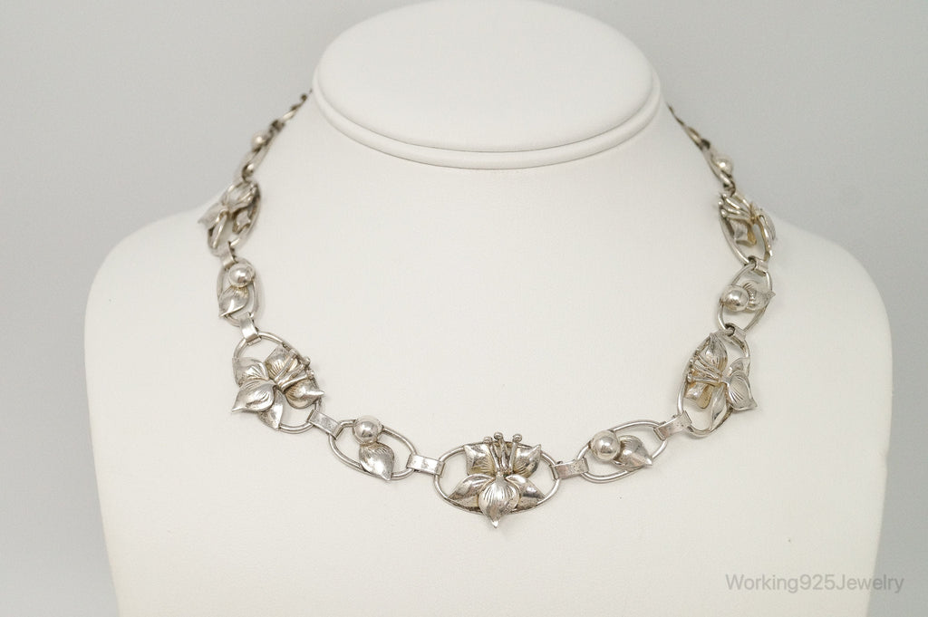 Lang Antiques Floral Link Sterling Silver Necklace | Jewelry > Necklaces > Pendants | Wiccan Center