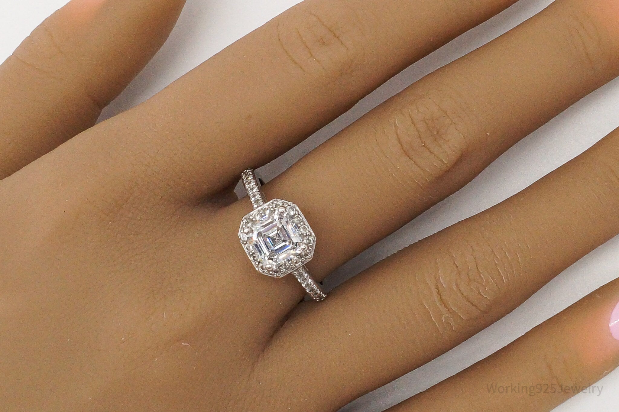 Vintage Cubic Zirconia Sterling Silver Ring Size 9 | Jewelry > Rings | Wiccan Center