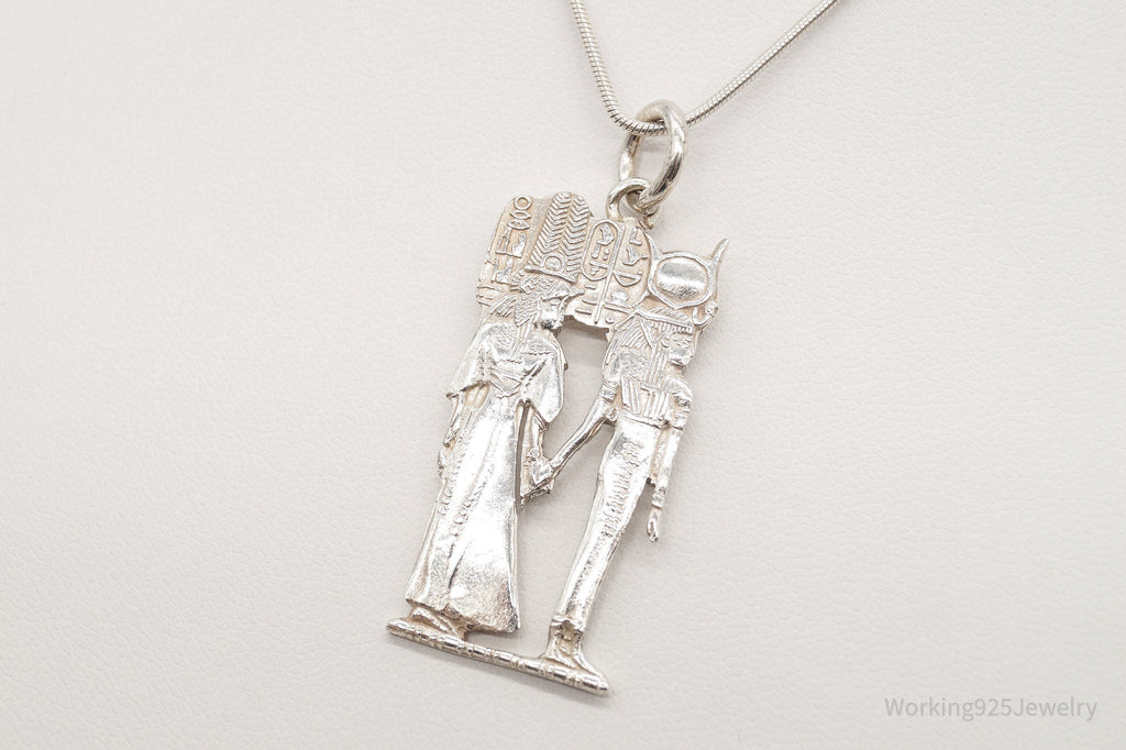 Vintage Large Egyptian Revival Sterling Silver Necklace | Jewelry > Necklaces > Pendants | Wiccan Center