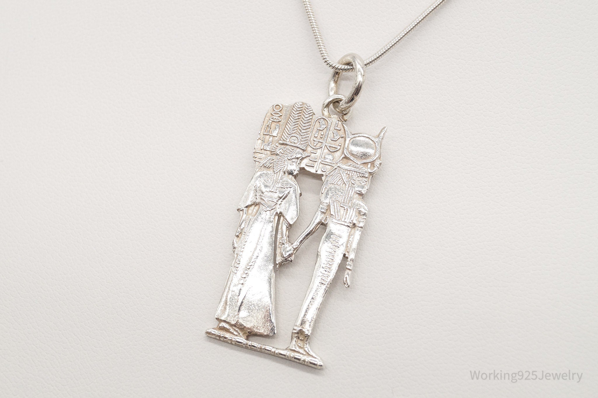 Vintage Large Egyptian Revival Sterling Silver Necklace | Jewelry > Necklaces > Pendants | Wiccan Center
