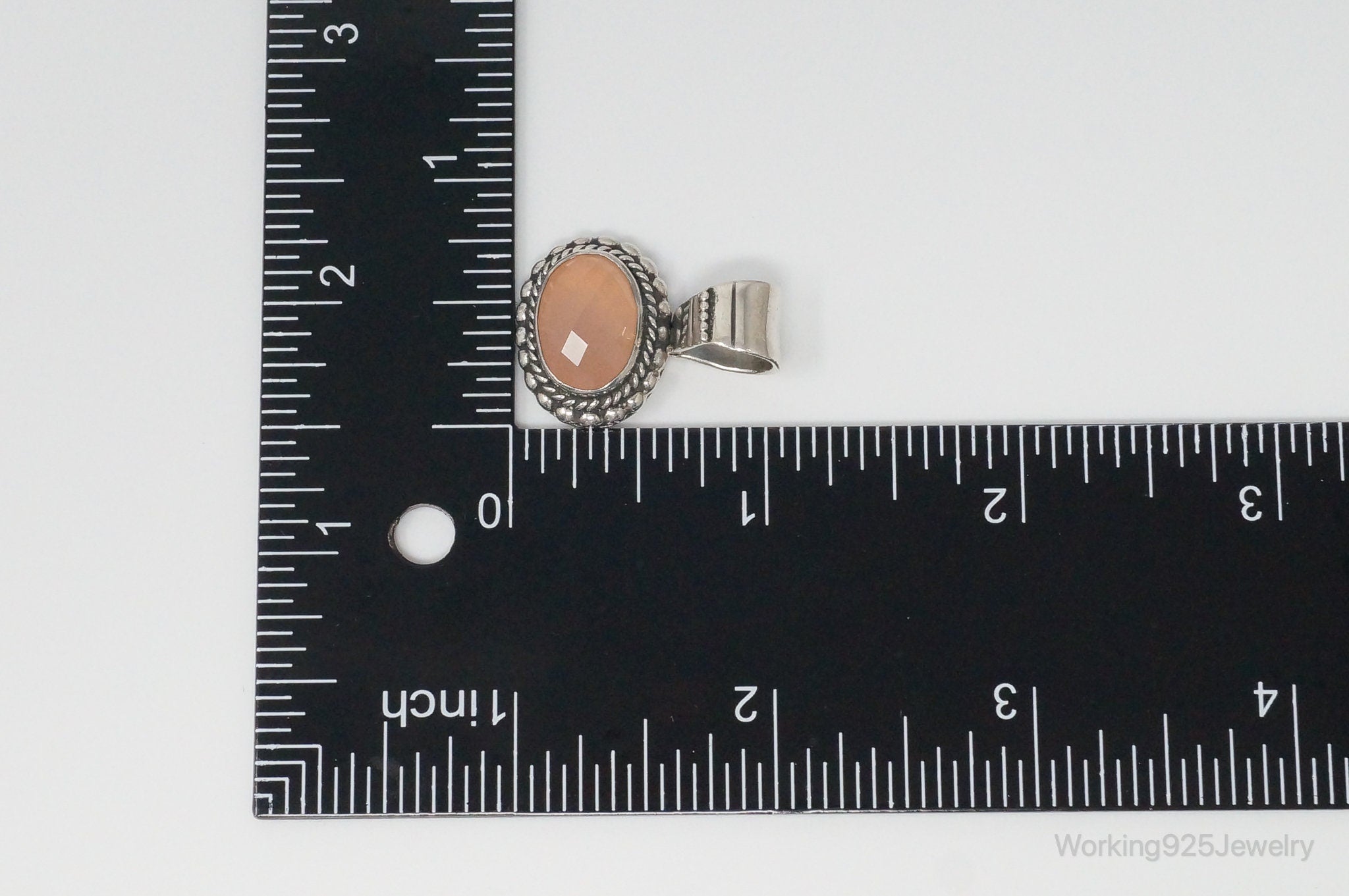 Vintage Native American Peach Chalcedony Sterling Silver Necklace Pendant | Jewelry > Necklaces > Pendants | Wiccan Center