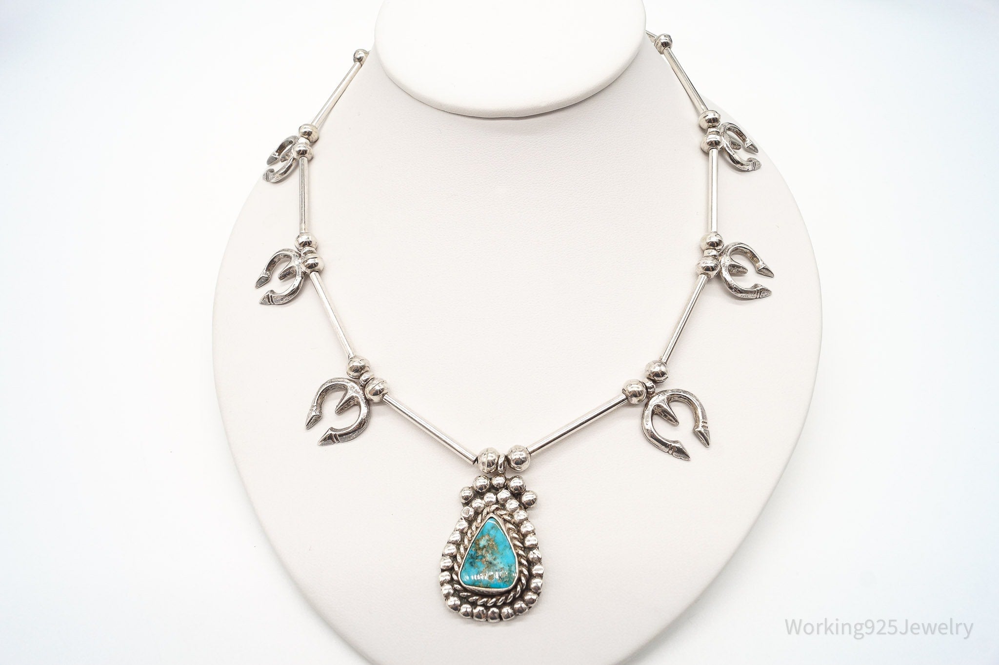 Vintage Native American Turquoise Silver Necklace | Jewelry > Necklaces > Pendants | Wiccan Center