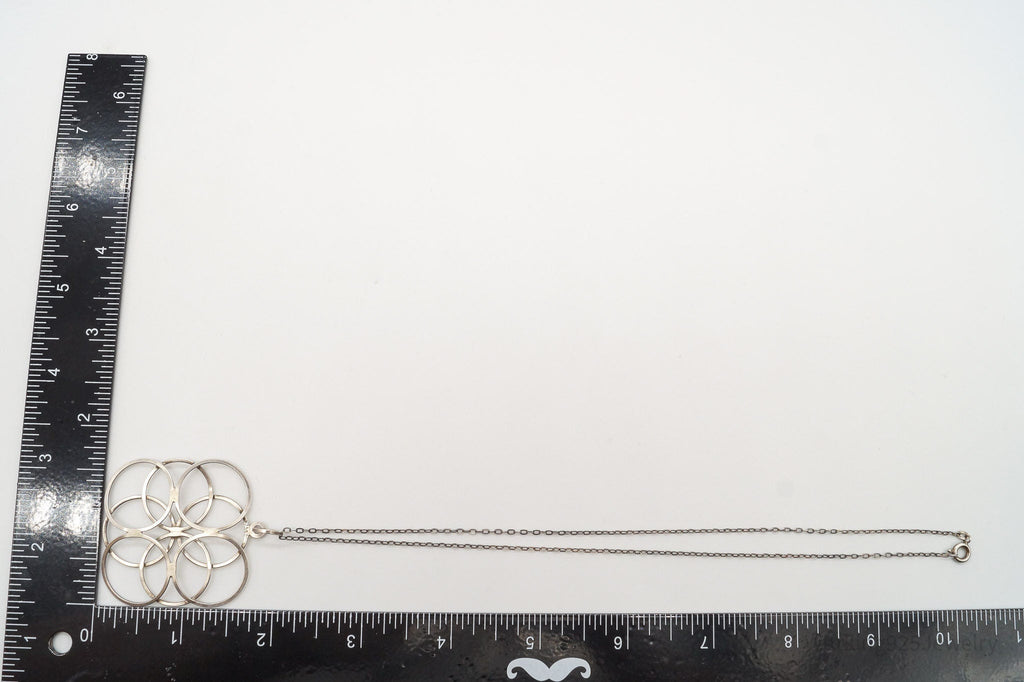 Vintage Modernist Linked Circles Sterling Silver Pendant - 835S Silver Chain | Jewelry > Necklaces > Pendants | Wiccan Center