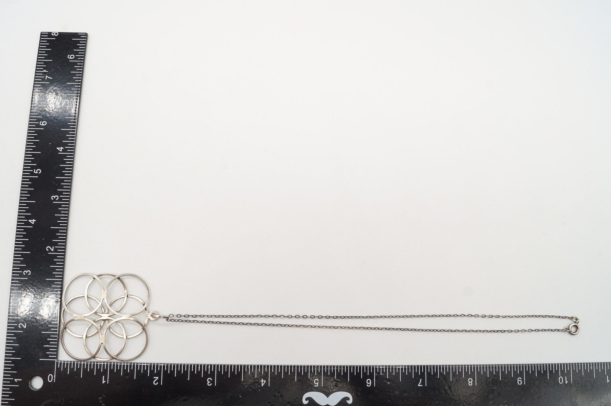 Vintage Modernist Linked Circles Sterling Silver Pendant - 835S Silver Chain | Jewelry > Necklaces > Pendants | Wiccan Center