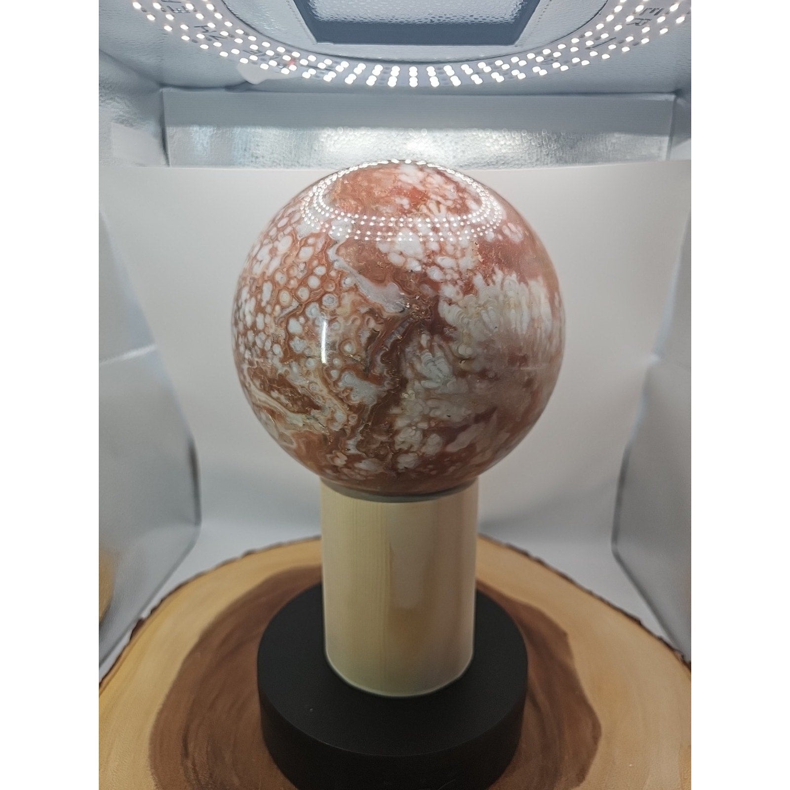 Natural Chocolate Agate Sphere - Grounding Madagascar Gem | 10.42LB | Crystal Spheres & Eggs | Wiccan Center
