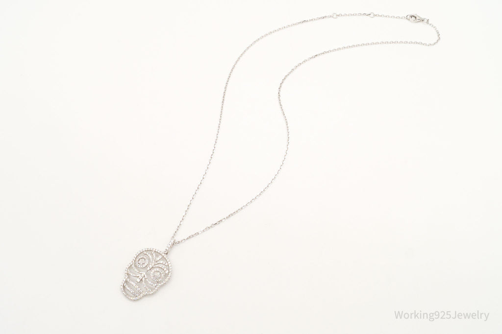 Vintage Cubic Zirconia Skull Sterling Silver Necklace | Jewelry > Necklaces > Pendants | Wiccan Center