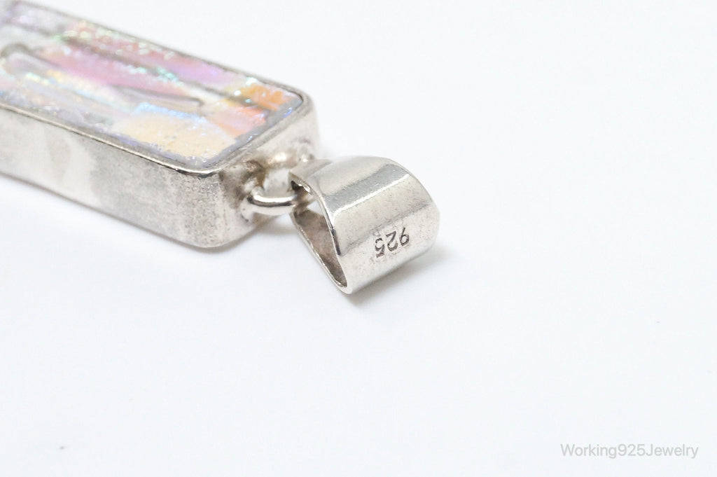 Vintage Large Art Glass Sterling Silver Necklace Pendant | Jewelry > Necklaces > Pendants | Wiccan Center