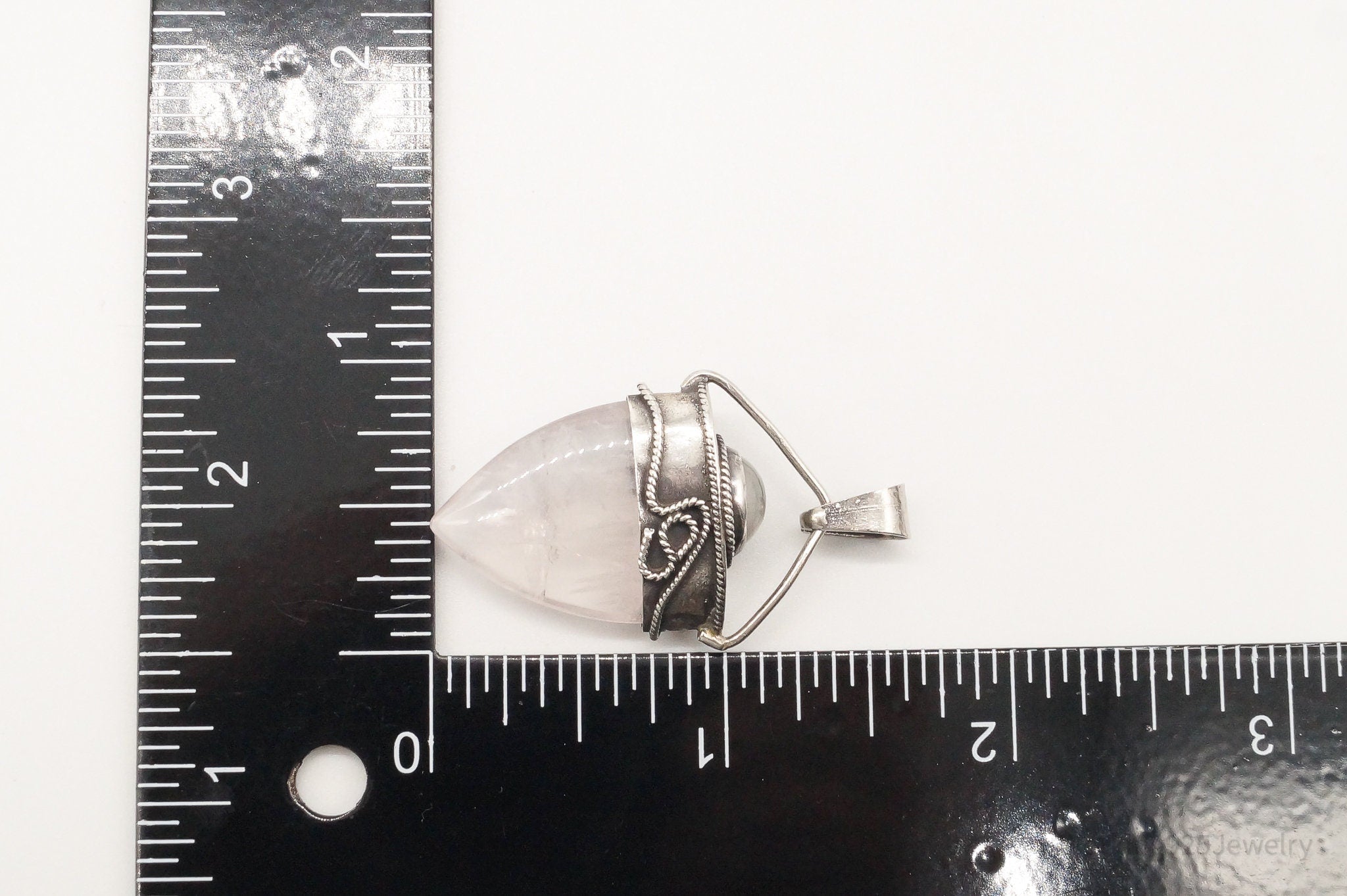 Vintage Large Rose Quartz White Moonstone Sterling Silver Pendant | Jewelry > Necklaces > Pendants | Wiccan Center