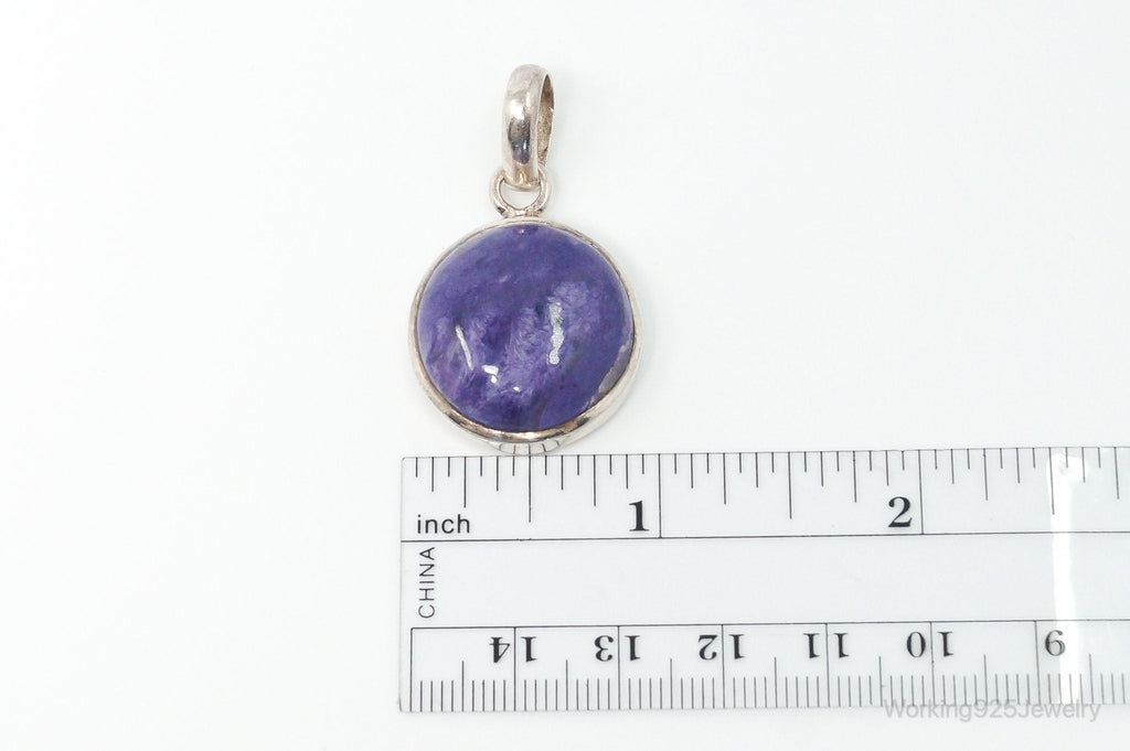 Vintage Large Purple Gemstone Sterling Silver Necklace Pendant | Jewelry > Necklaces > Pendants | Wiccan Center