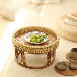 Handmade Japanese Bamboo & Rattan Low Table | Table | Wiccan Center