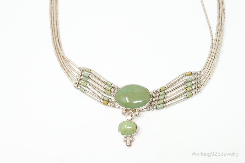 QT Turquoise Pendant On Carolyn Pollack Bead Sterling Silver Necklace Chain | Jewelry > Necklaces | Wiccan Center