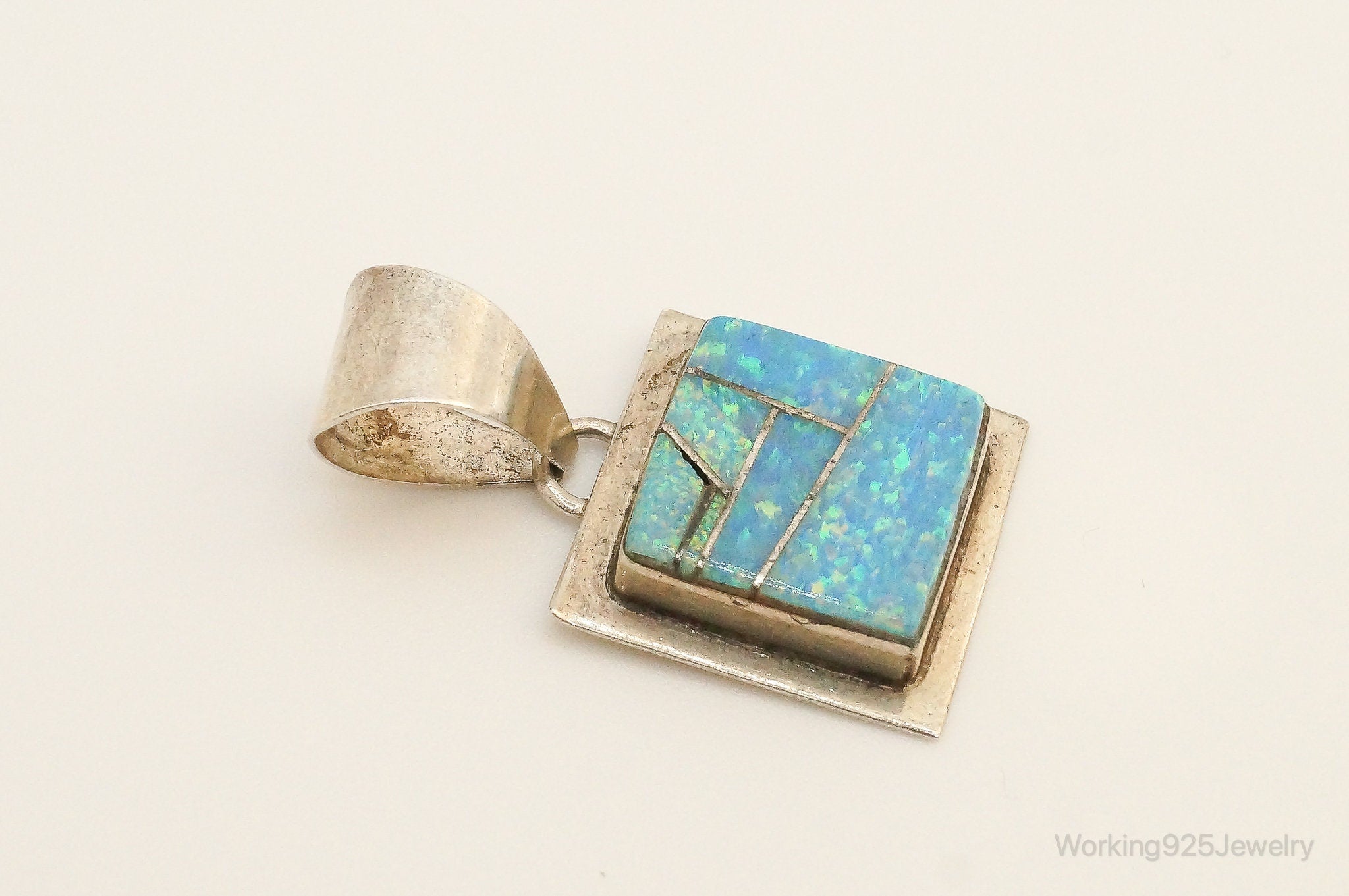 Vintage Native American B. Piaso Jr. Opal Sterling Silver Pendant | Jewelry > Necklaces > Pendants | Wiccan Center
