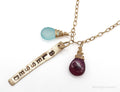 Vintage 14K Gold Filled "BLESSED" Chalcedony Rhodolite Rose Quartz Necklace 24" | Jewelry > Necklaces > Pendants | Wiccan Center