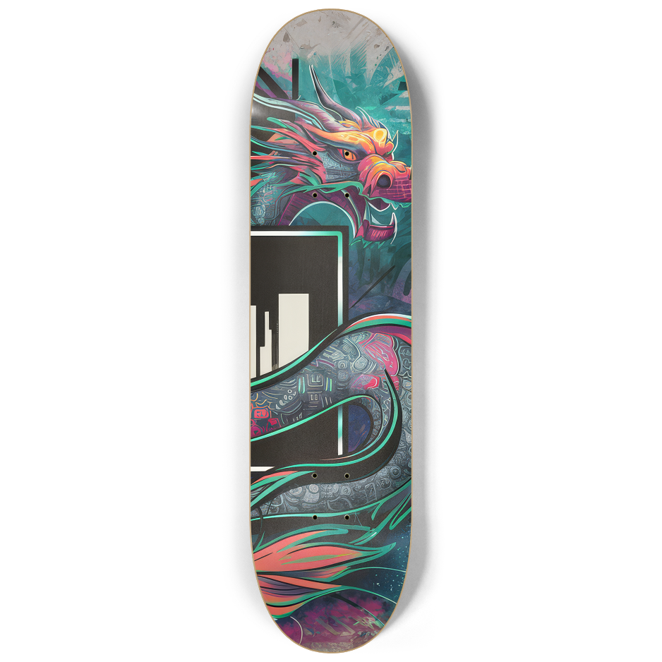 2 Skateboard Series Art - Dragon City | Skateboard | Wiccan Center