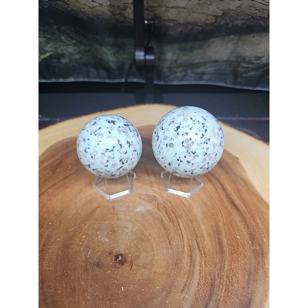 2Pcs A Set Of Natural Quartz Crystal Jasper Sphere Ball Polished 50-60mm &stand | Crystal Spheres & Eggs | Wiccan Center
