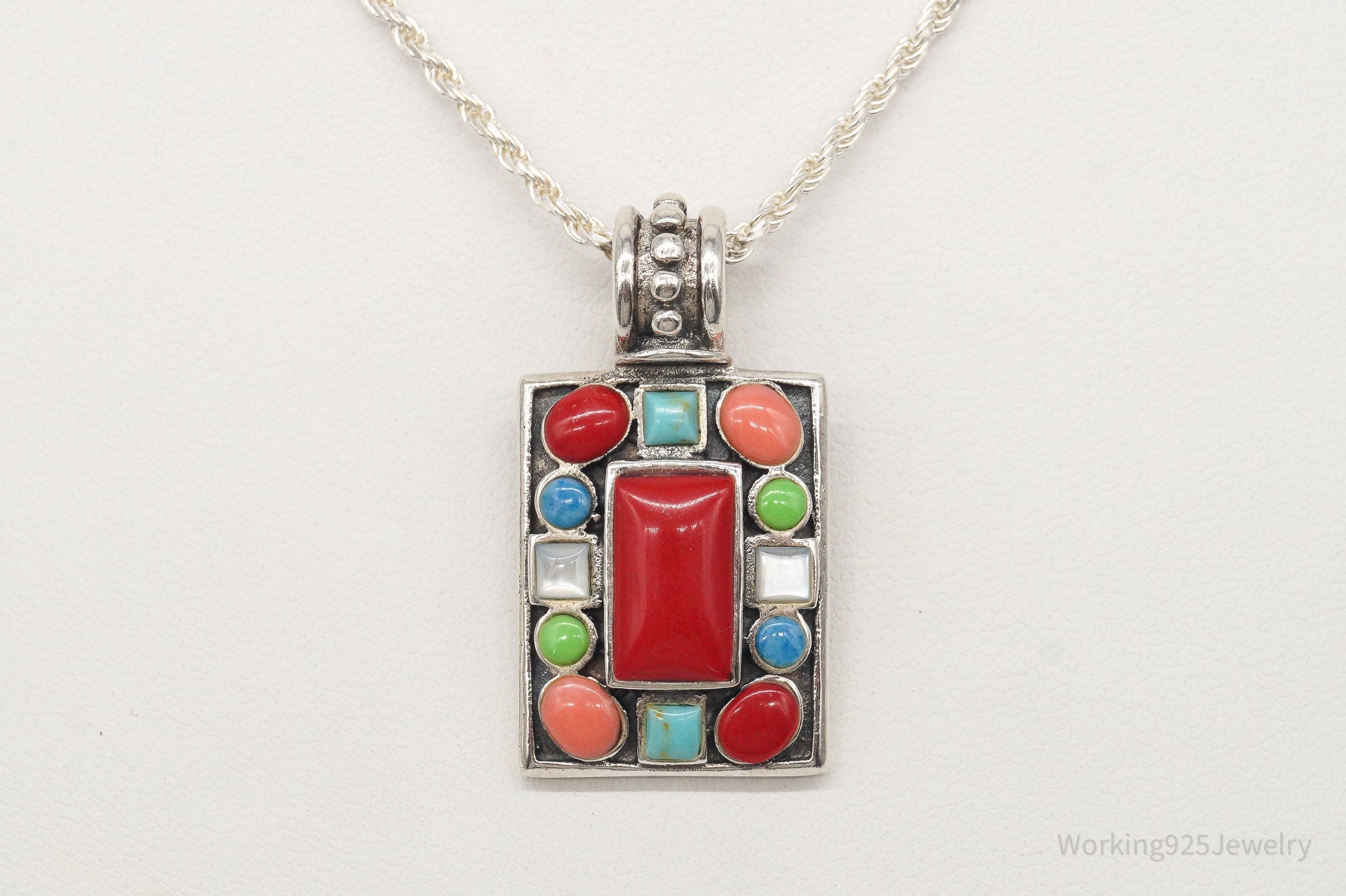 Vintage Multi Gem Sterling Silver Necklace | Jewelry > Necklaces > Pendants | Wiccan Center