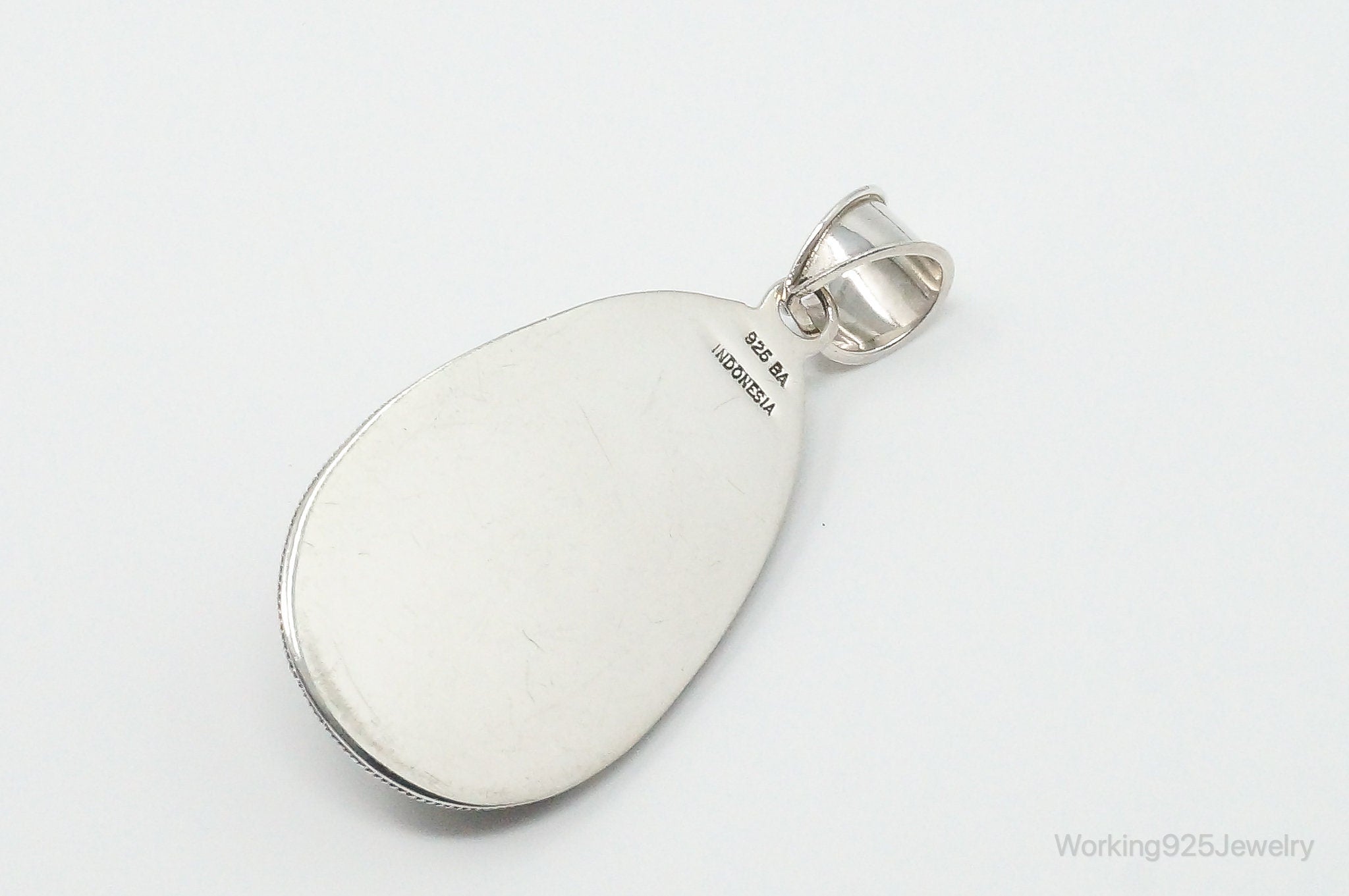 Designer BA Suarti Large Mother Of Pearl Sterling Silver Necklace Pendant | Jewelry > Necklaces > Pendants | Wiccan Center