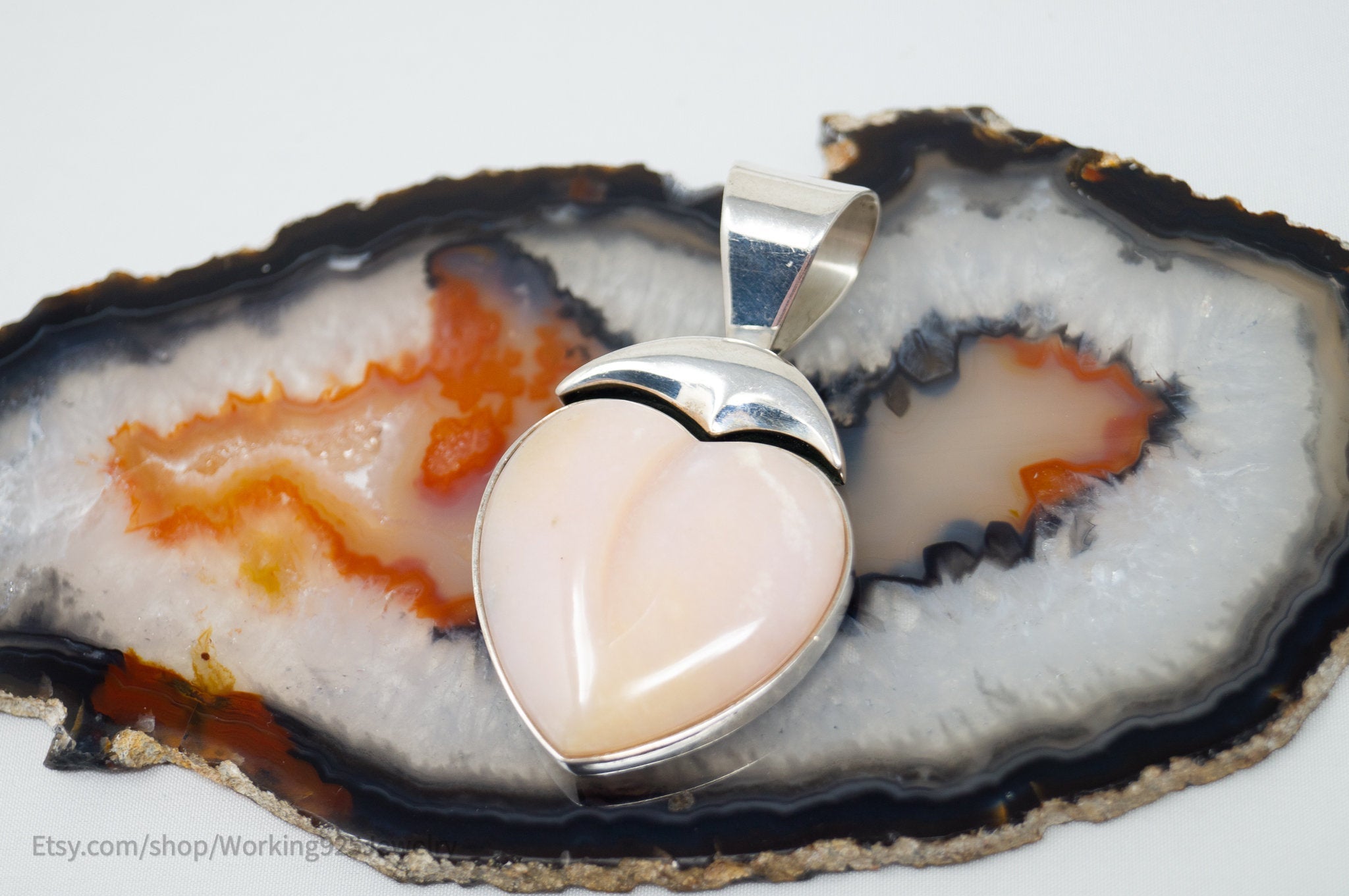Vtg Designer Desert Rose Trading Pink Quartz Sterling Silver Necklace Pendant | Jewelry > Necklaces > Pendants | Wiccan Center