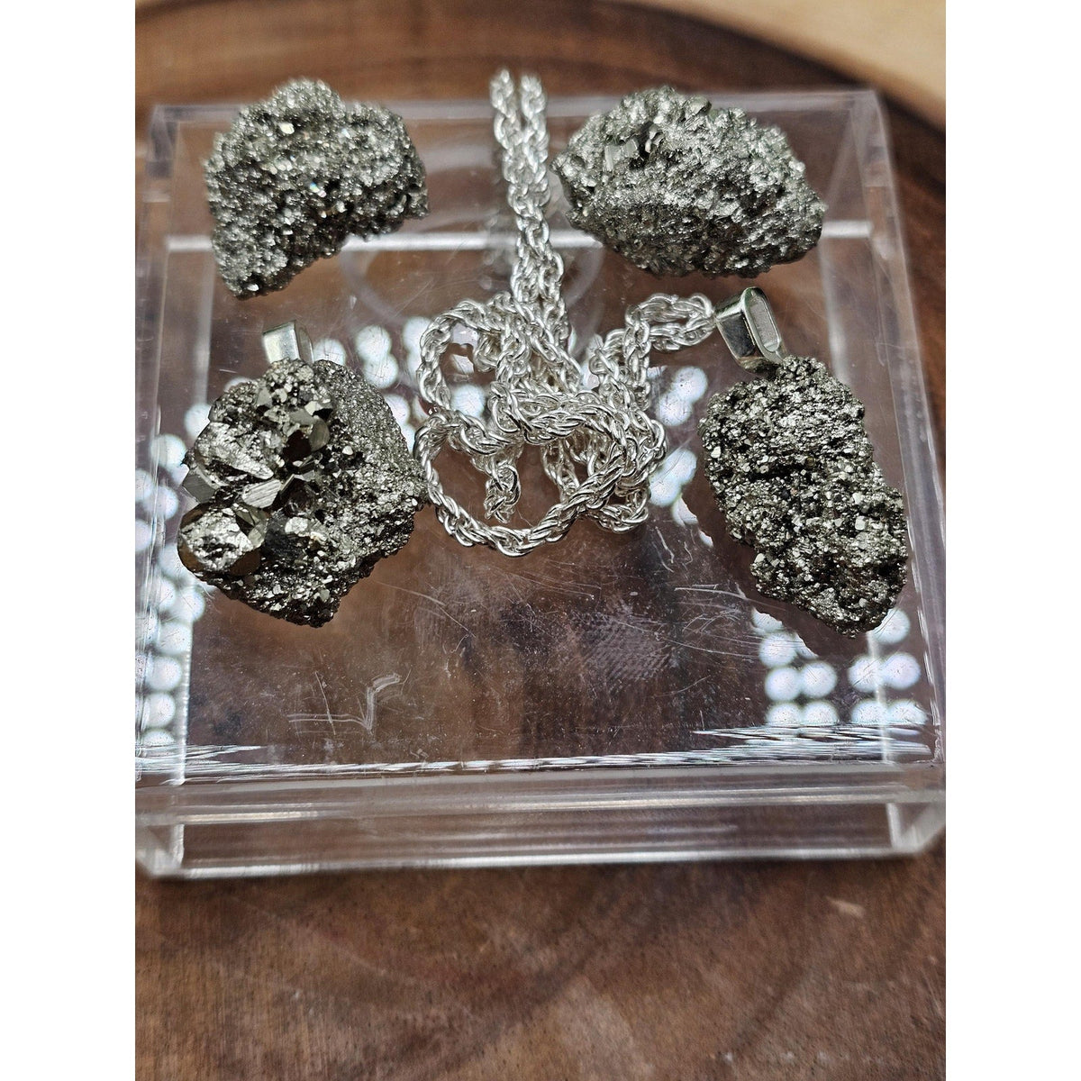 Golden Pyrite Pendant w/silver Chain