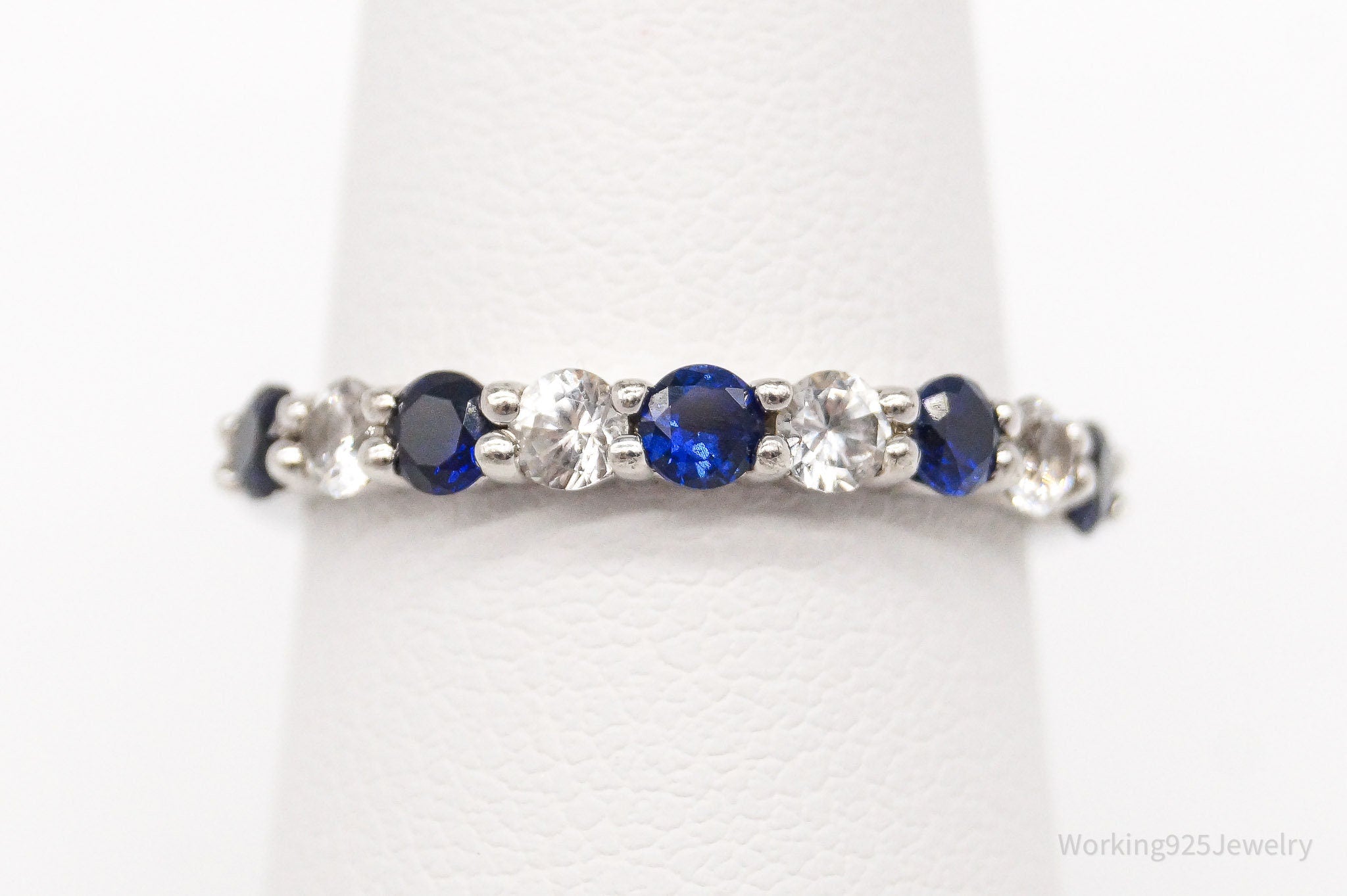Vintage SAI Lab Sapphire Cubic Zirconia Sterling Silver Ring - Size 6.75 | Jewelry > Rings | Wiccan Center