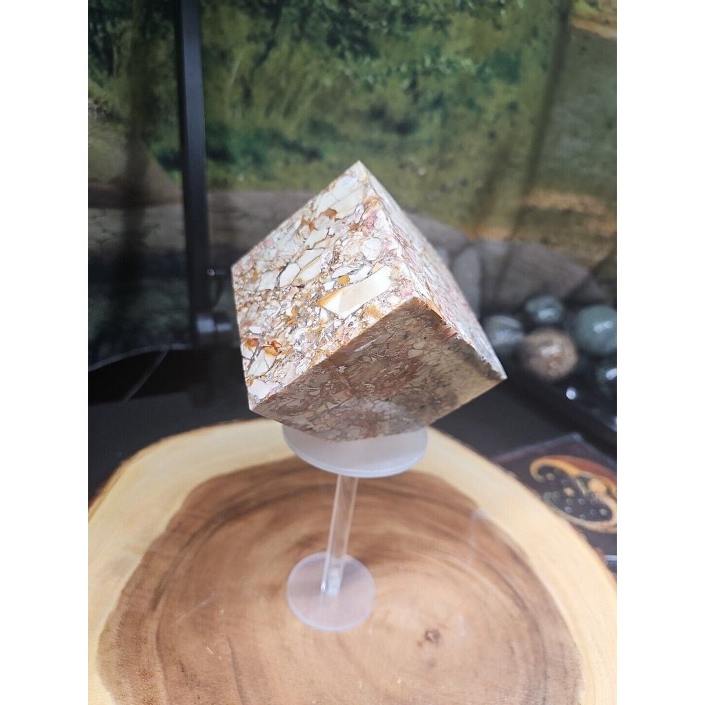 2.83LB 1Pcs Natural Ocean Jasper Onyx Quartz Crystal Geode Square Heptahedron | Geodes & Clusters | Wiccan Center