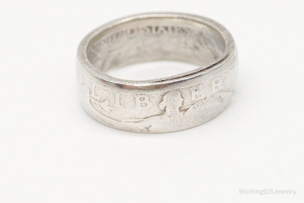 Vintage 1925 Standing Liberty Quarter Dollar Coin Silver Ring - Size 6.75 | Jewelry > Rings | Wiccan Center