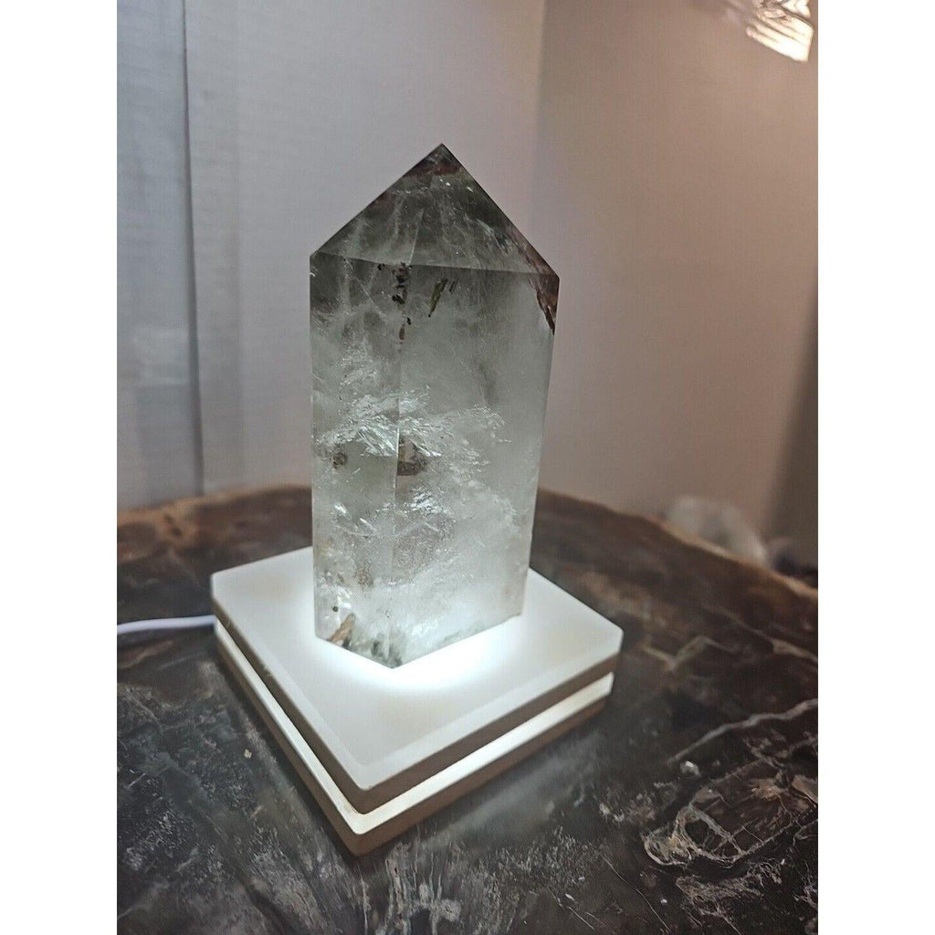 Madagascar Green Ghost Phantom Quartz Obelisk - 1.73LB Vitreous Healing Point | CrystalCloud Company | Crystal Points & Towers | Wiccan Center