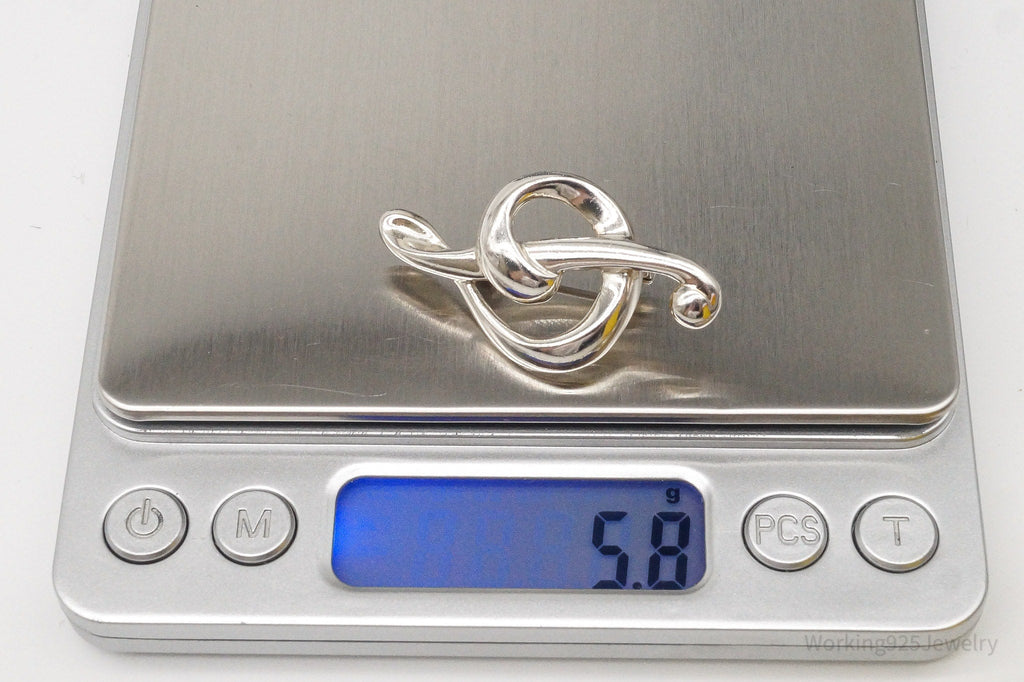 Vintage Treble Clef Music Note Sterling Silver Brooch Pin | Jewelry > Brooches, Pins & Clips | Wiccan Center