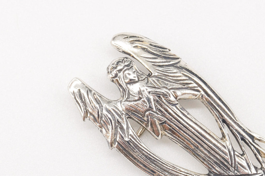 Vintage Designer H&H Angel Praying Sterling Silver Brooch Pin Pendant | Jewelry > Brooches, Pins & Clips | Wiccan Center