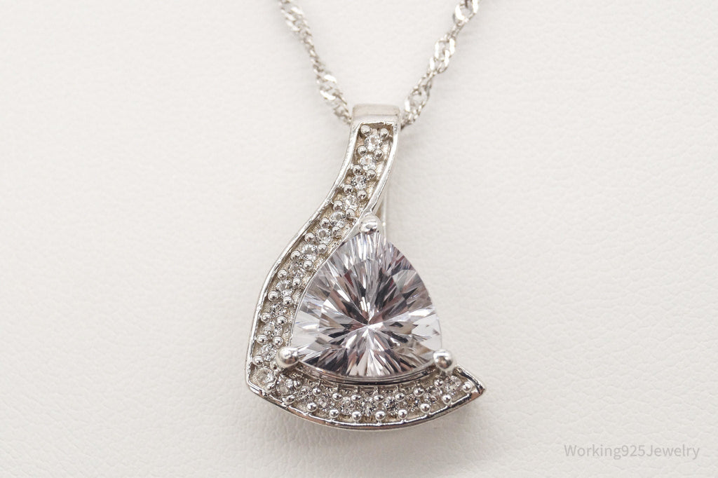 Vintage Designer TGGC Art Deco Cubic Zirconia Sterling Silver Necklace | Jewelry > Necklaces > Pendants | Wiccan Center
