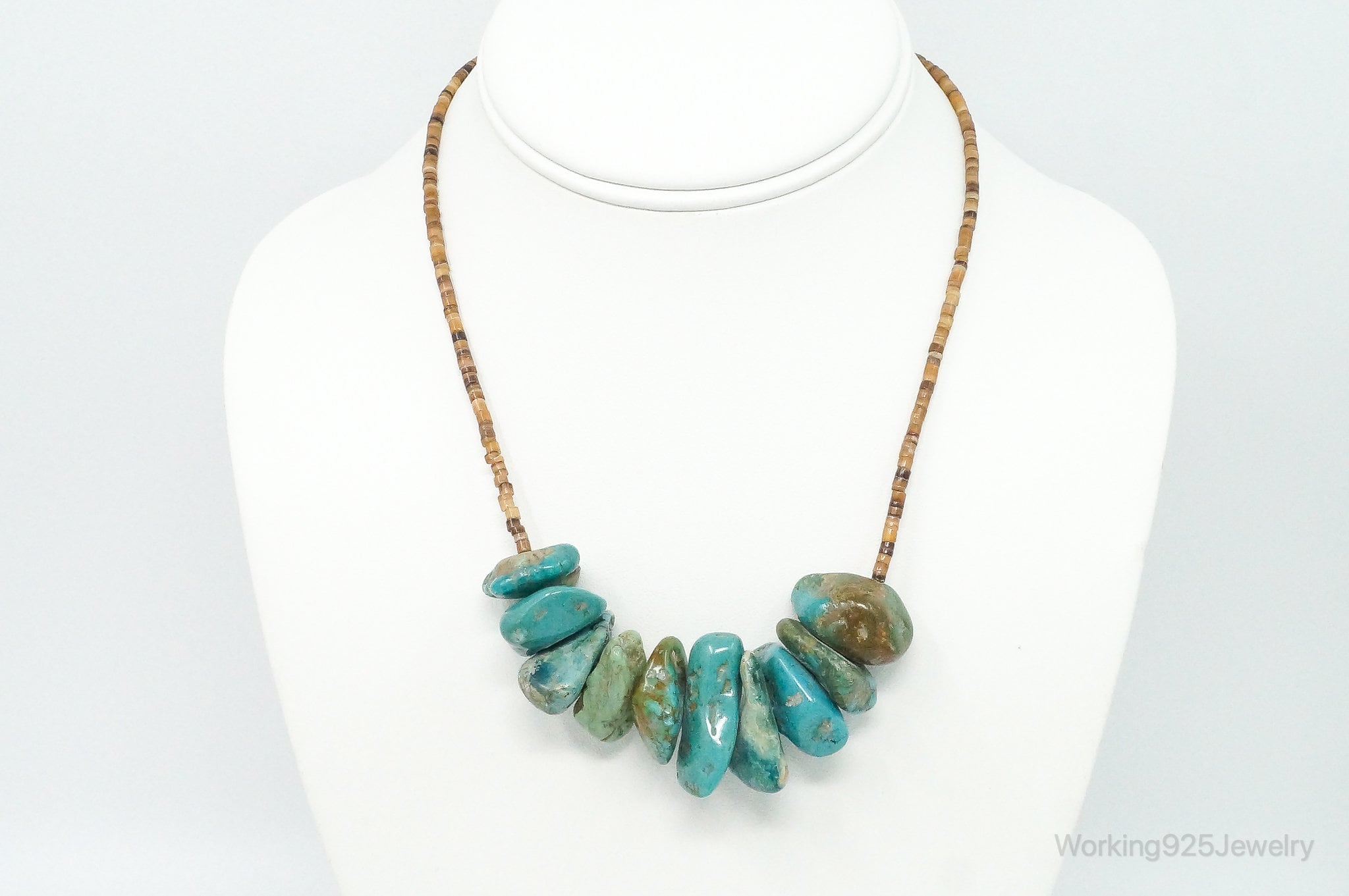 VTG Native American Turquoise Porcupine Quill Sterling Silver Thread Necklace | Jewelry > Necklaces > Pendants | Wiccan Center
