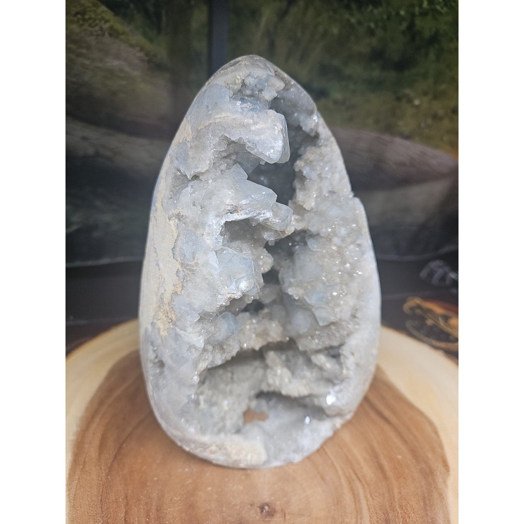 Large Baby Blue Celestite Geode Cluster — 13.6 lbs, 8 inches, Brazil | CrystalCloud Company | Geodes & Clusters | Wiccan Center
