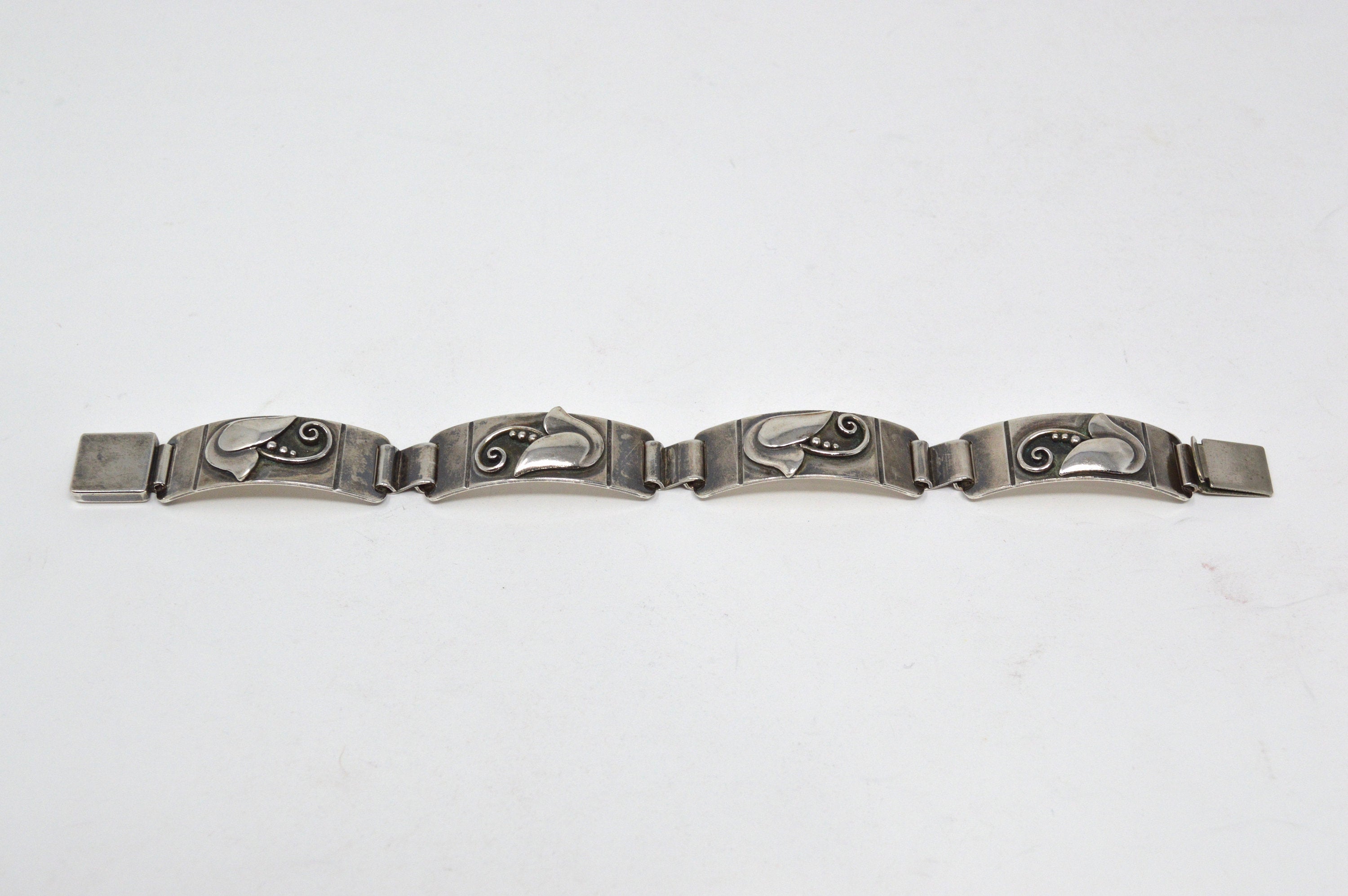 Rare Vintage Laurence Foss Modernist Sterling Silver Bracelet - Georg Jensen | Jewelry > Bracelets | Wiccan Center