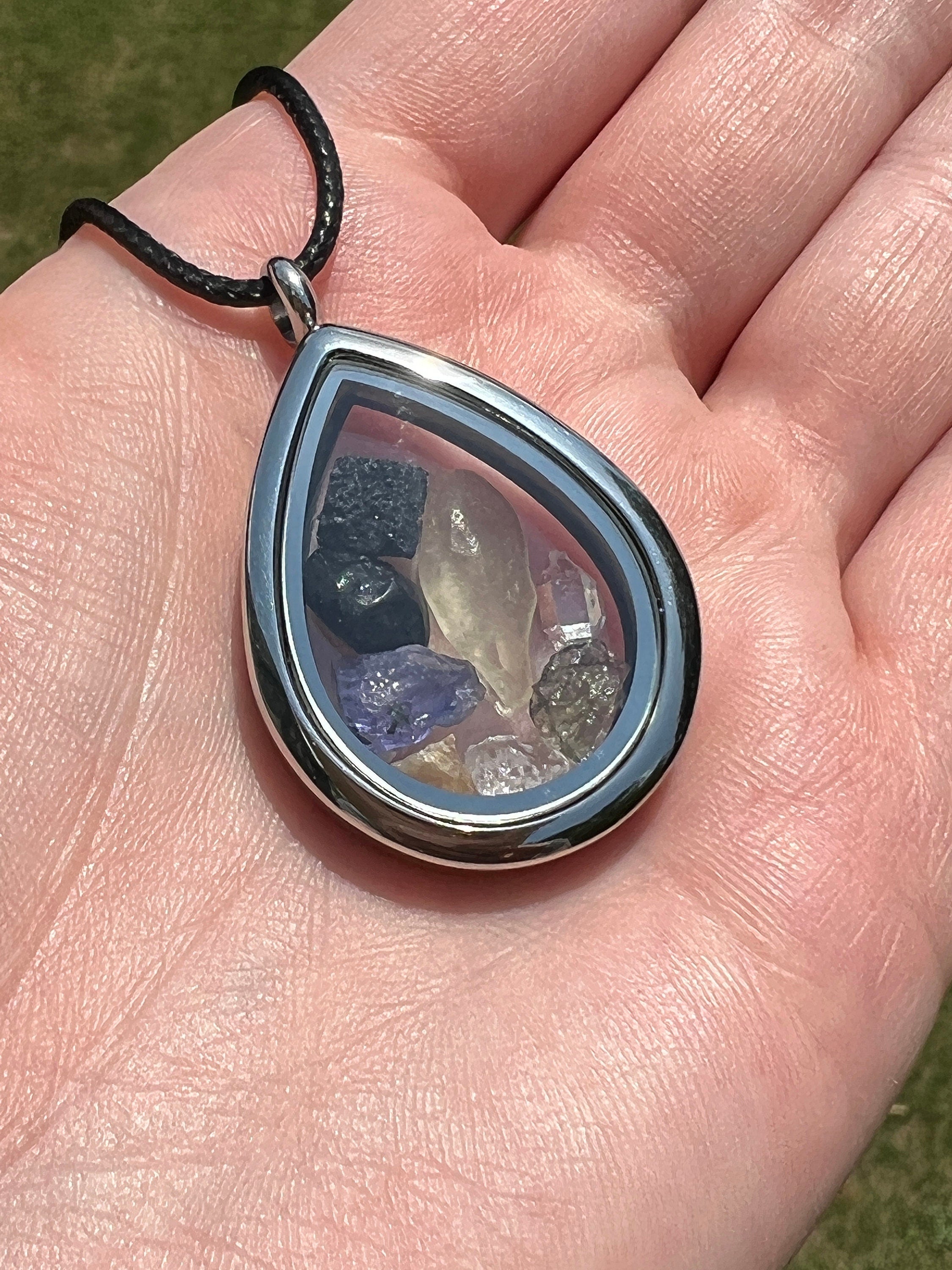 Moldavite Libyan Desert Glass Brookite Herderite Phenacite Natrolite Tibetan Tektite Tanzanite Herkimer Synergy 12 Pendant Jewelry Necklace | | Wiccan Center
