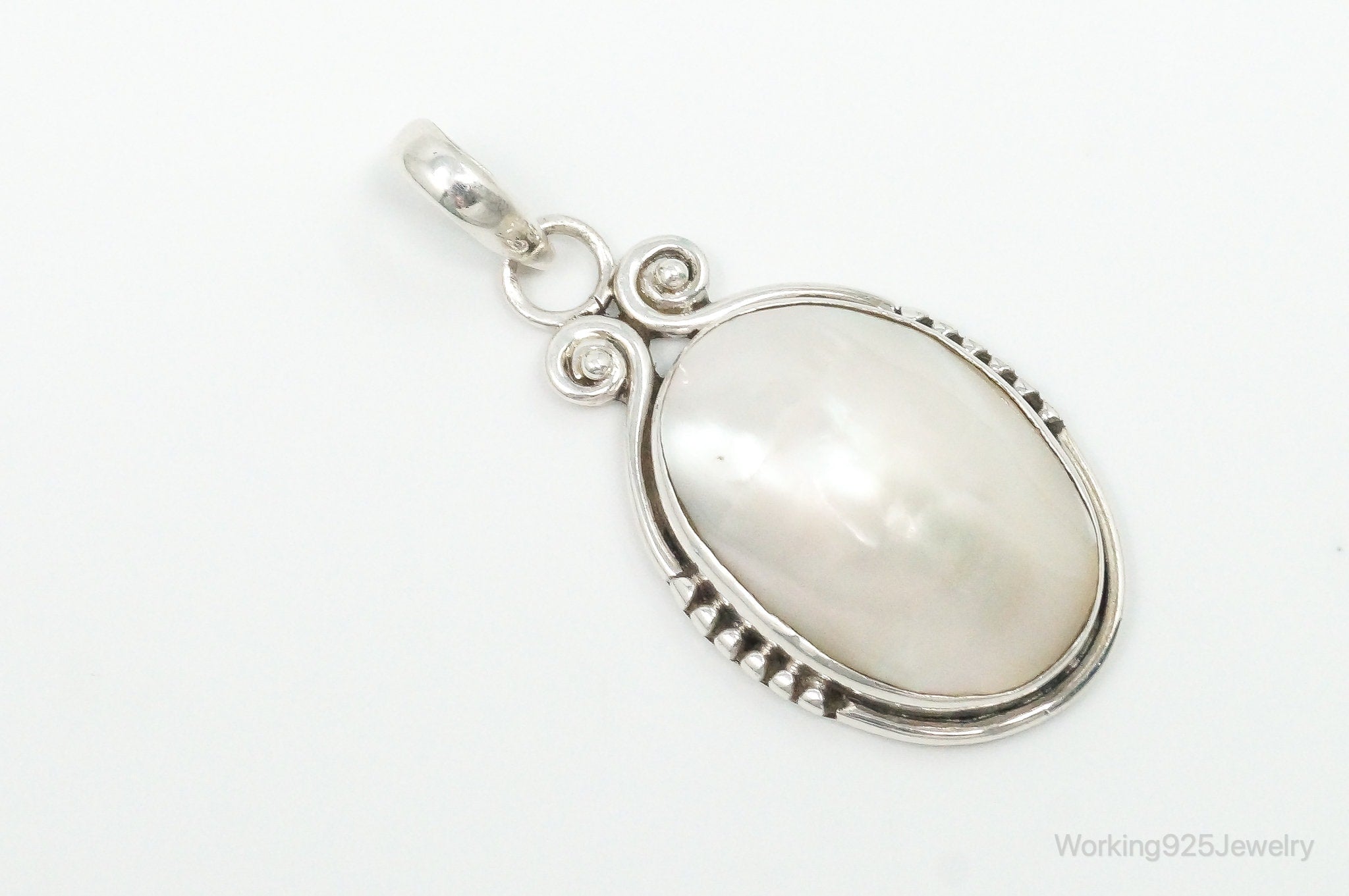 Large Vintage Pearl Sterling Silver Pendant | Jewelry > Necklaces > Pendants | Wiccan Center