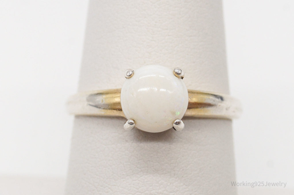 Vintage Designer DBJ White Opal Gold Vermeil Sterling Silver Ring - Size 7 | Jewelry > Rings | Wiccan Center