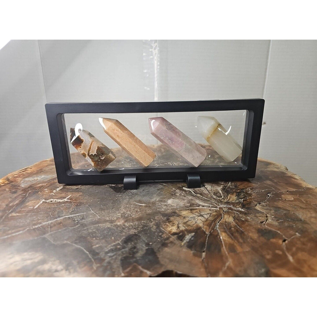 Natural Agate Crystal Towers with Stand — 245g, 4-Piece Set | CrystalCloud Company