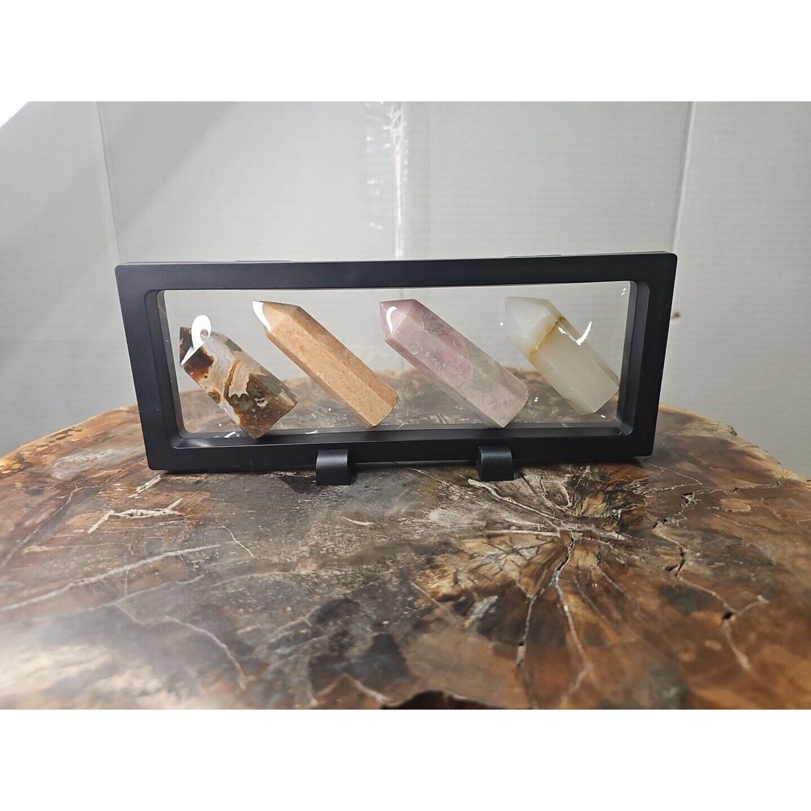Natural Agate Crystal Towers with Stand — 245g, 4-Piece Set | CrystalCloud Company
