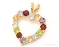 Designer Multi Gemstone Gold Vermeil Sterling Silver Heart Pendant | Jewelry > Necklaces > Pendants | Wiccan Center