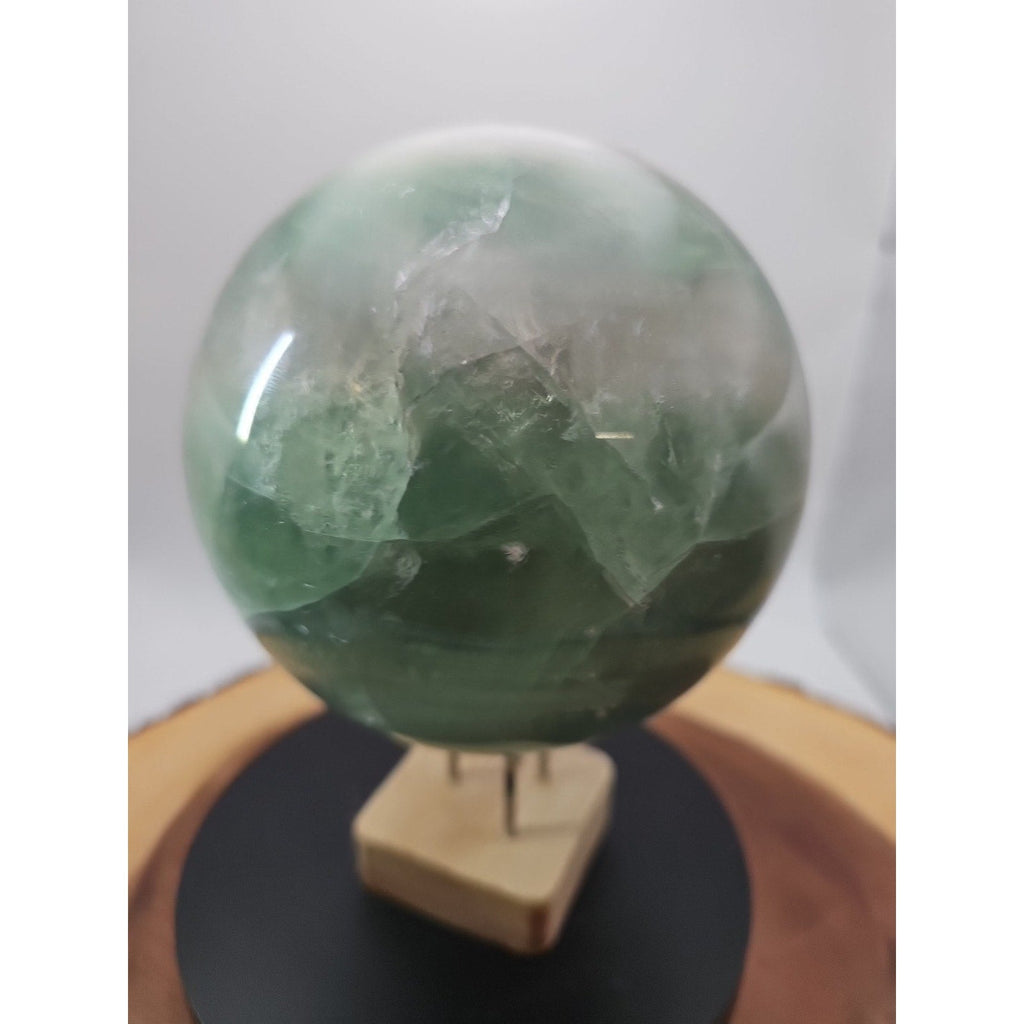 Large Natural Green Fluorite Quartz Crystal Sphere — 5.43 lbs, Madagascar | CrystalCloud Company | Crystal Spheres & Eggs | Wiccan Center