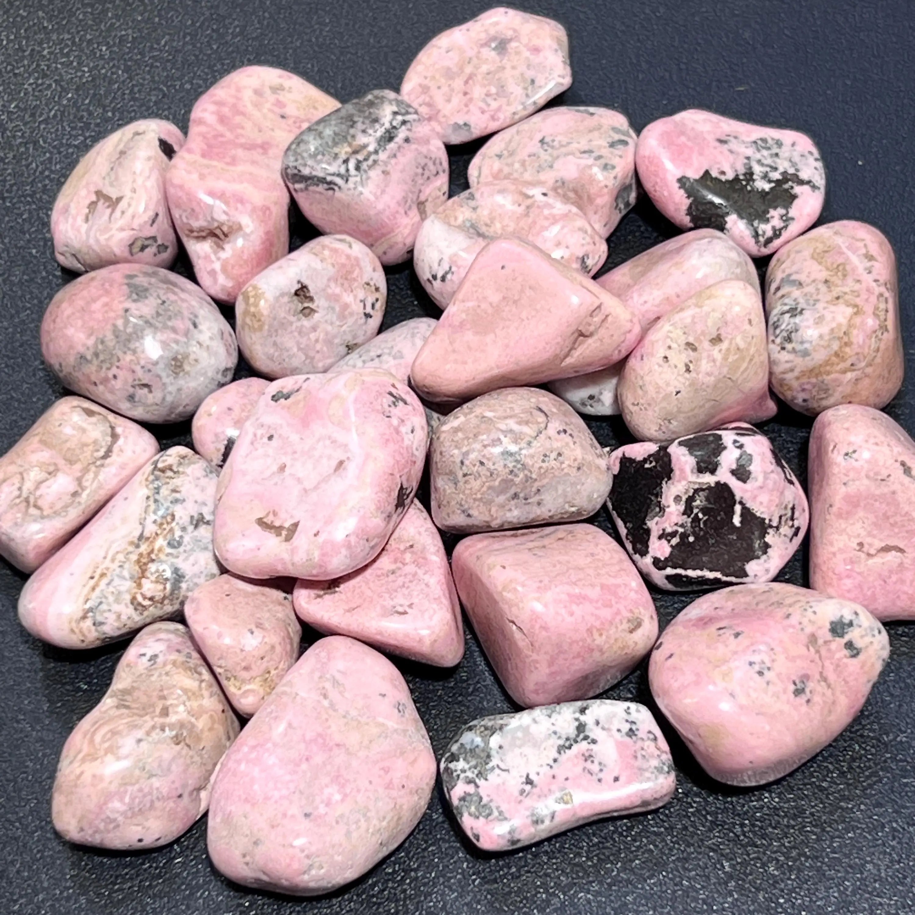 Pink Rhodonite Tumbled Stones (By The Piece or Pound) Bulk Wholesale Lot | Home & Living > Home Decor > Home Accents > Rocks & Geodes | Wiccan Center