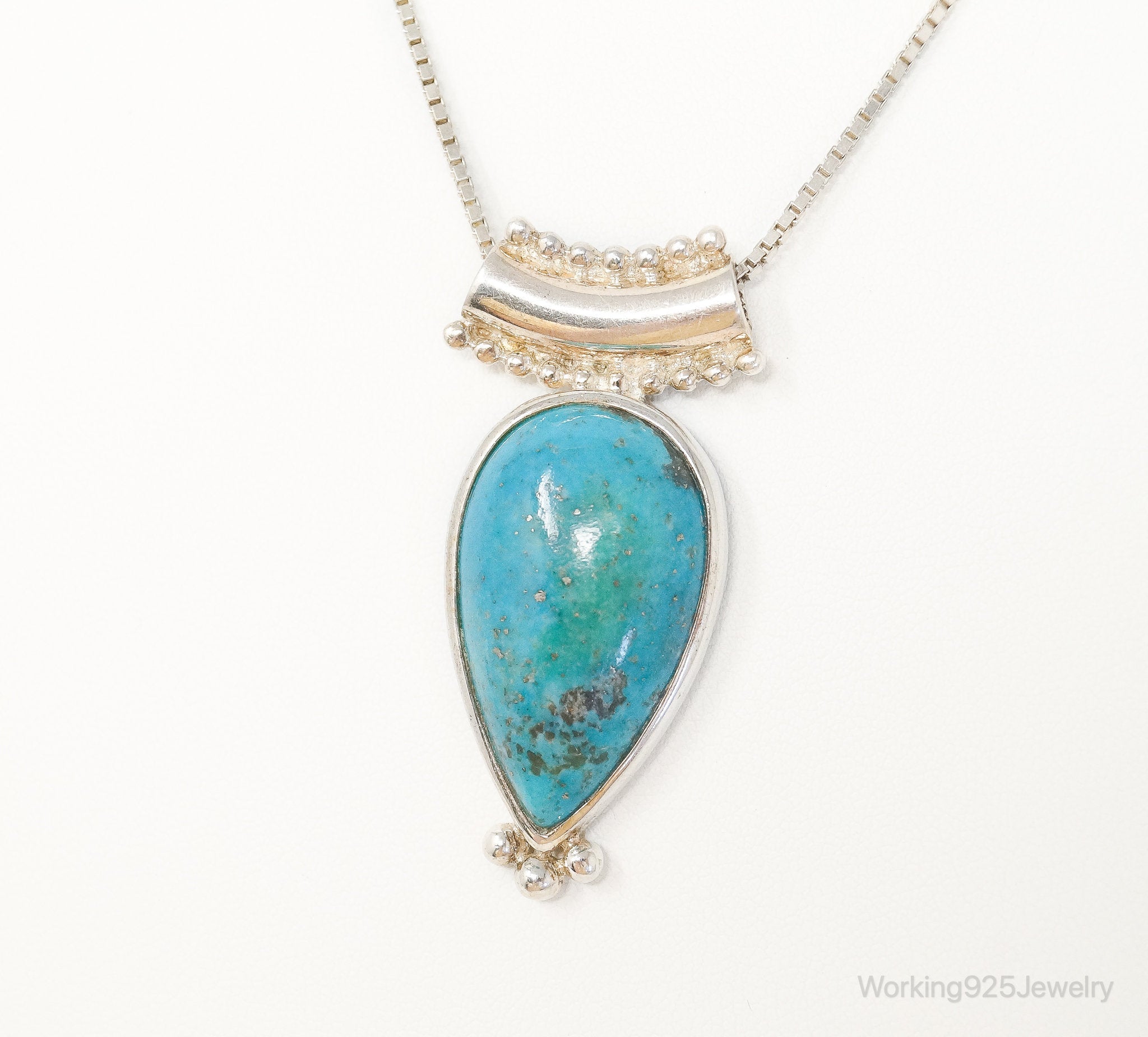 Designer Whitney Kelly WK Large Turquoise Sterling Silver Necklace | Jewelry > Necklaces > Pendants | Wiccan Center