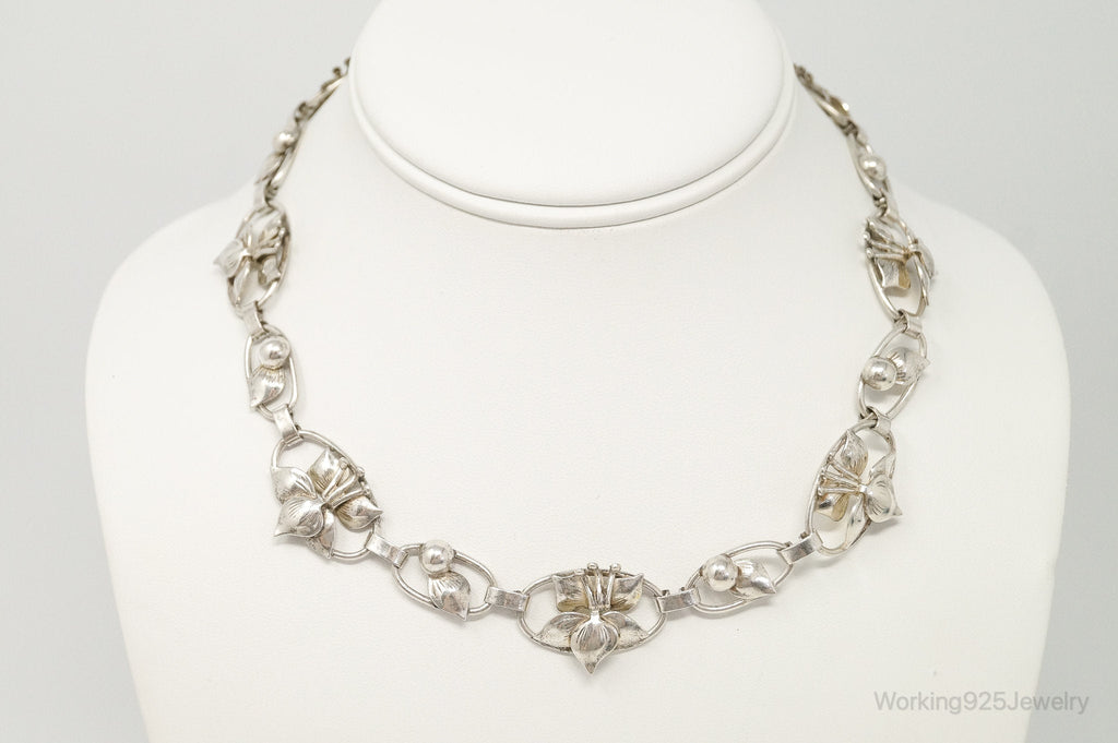 Lang Antiques Floral Link Sterling Silver Necklace | Jewelry > Necklaces > Pendants | Wiccan Center